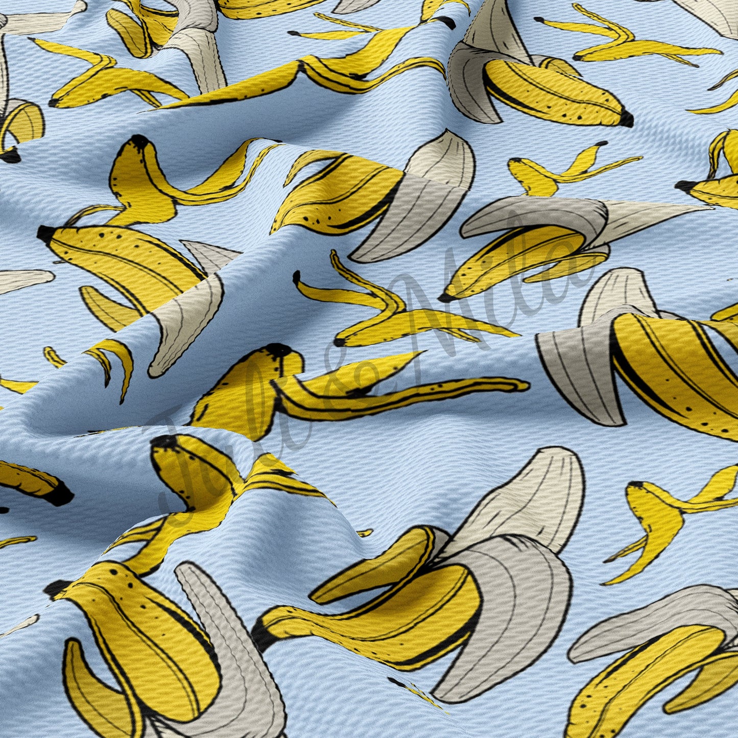 Blue Bananas Bullet Fabric AA2663