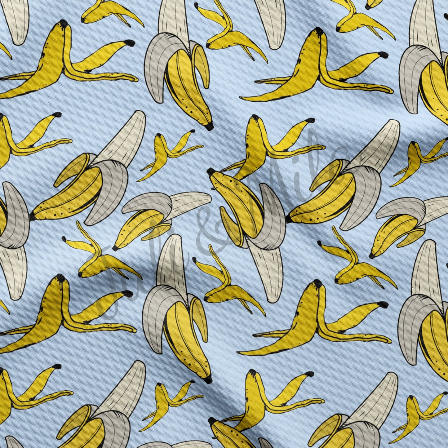 Blue Bananas Bullet Fabric AA2663