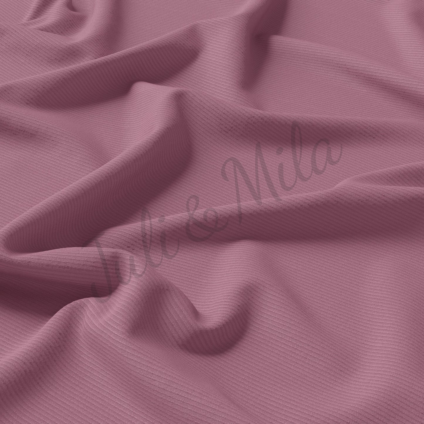 Mauve Rib Knit Fabric by the Yard Ribbed Jersey Stretchy Soft Polyester Stretch Fabric 1 Yard