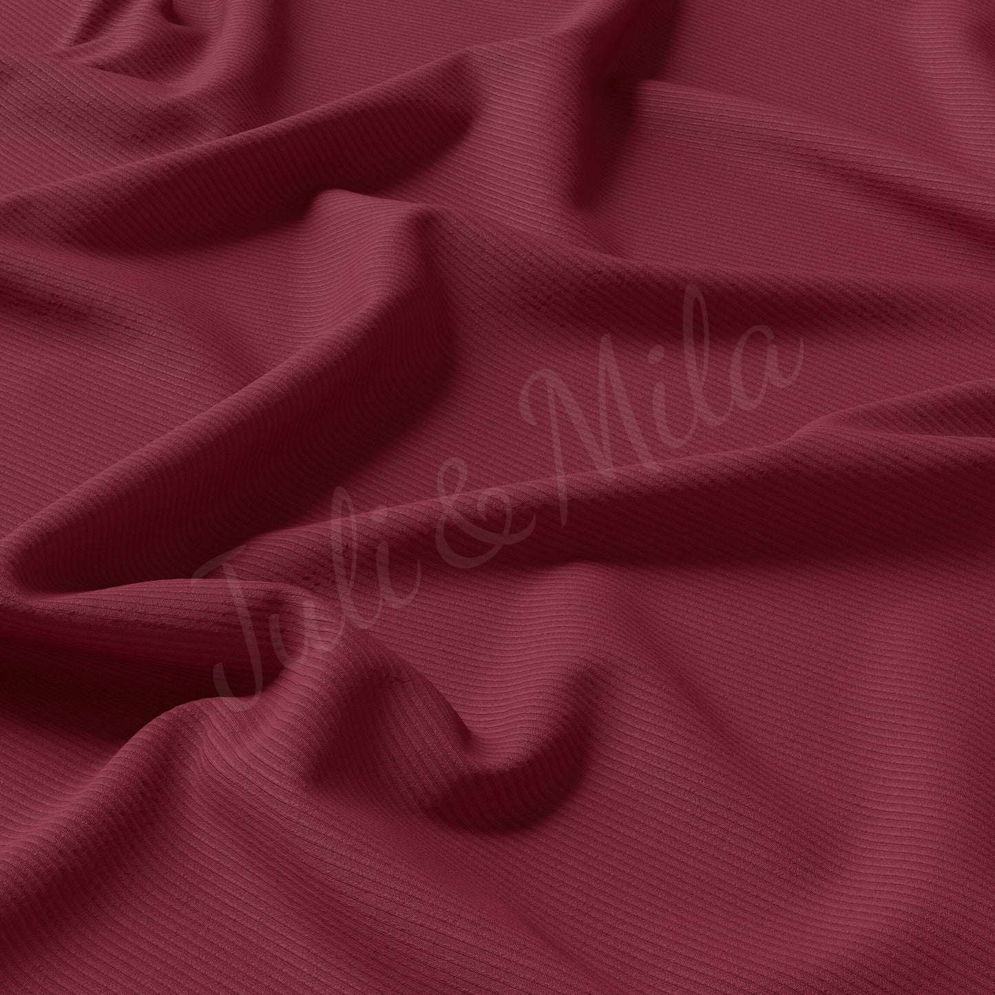 Burgundy  Rib Knit Fabric by the Yard