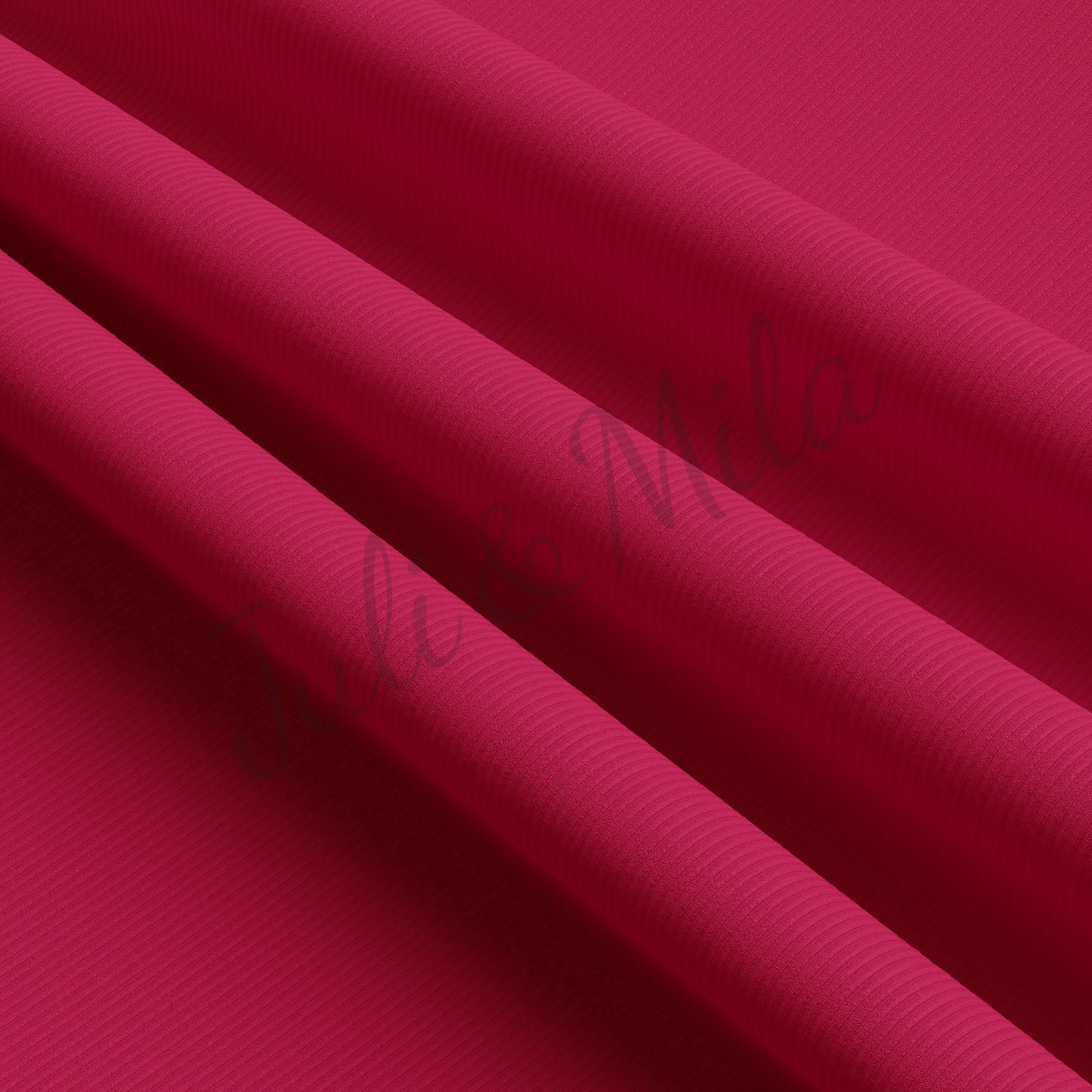 Raspberry  Rib Knit Fabric by the Yard Ribbed Jersey Stretchy Soft Polyester Stretch Fabric 1 Yard