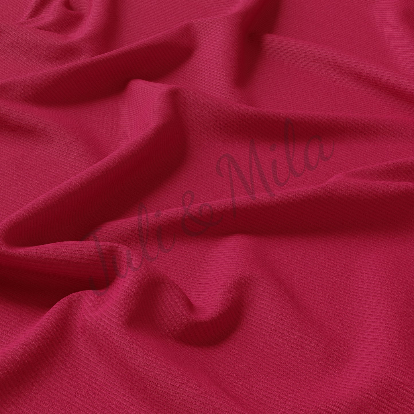 Raspberry  Rib Knit Fabric by the Yard Ribbed Jersey Stretchy Soft Polyester Stretch Fabric 1 Yard