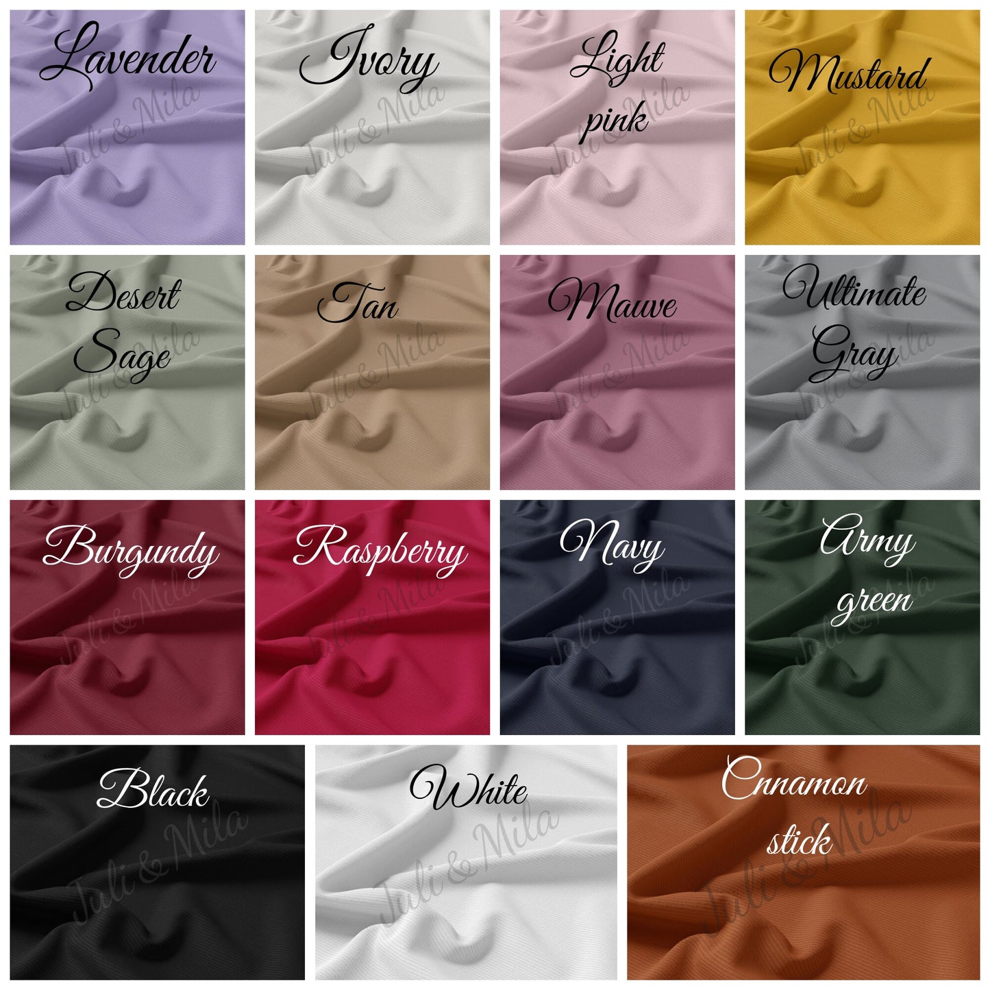 Army green  Rib Knit Fabric by the Yard Ribbed Jersey Stretchy Soft Polyester Stretch Fabric 1 Yard