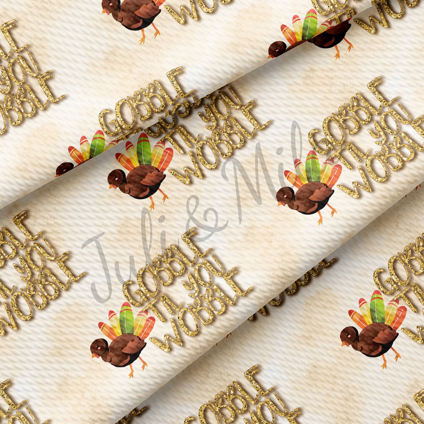 Thanksgiving  Bullet Textured Fabric Gobble