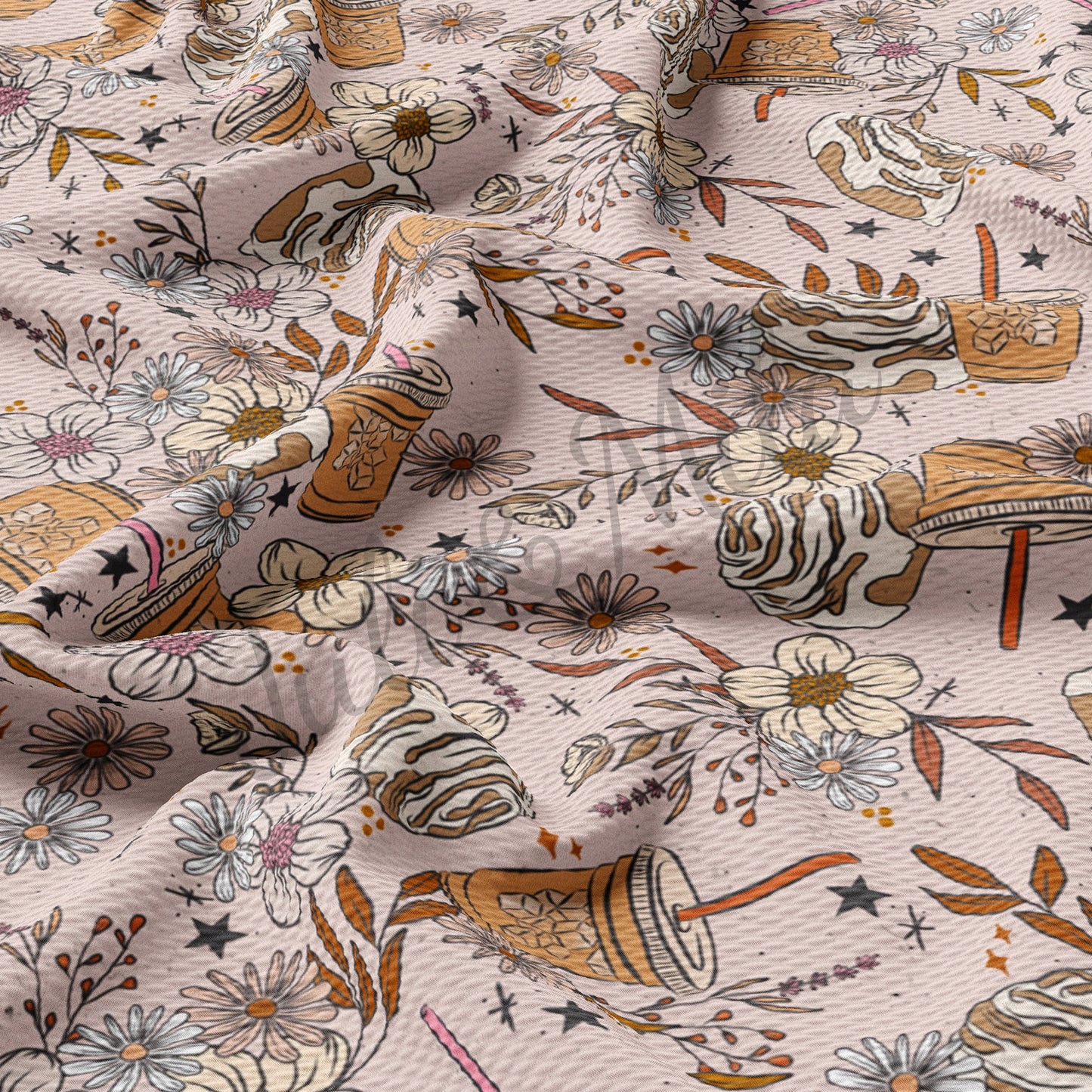 Liverpool Bullet Textured Fabric by the yard 4Way Stretch Solid Strip Thick Knit Jersey Liverpool Fabric Floral104