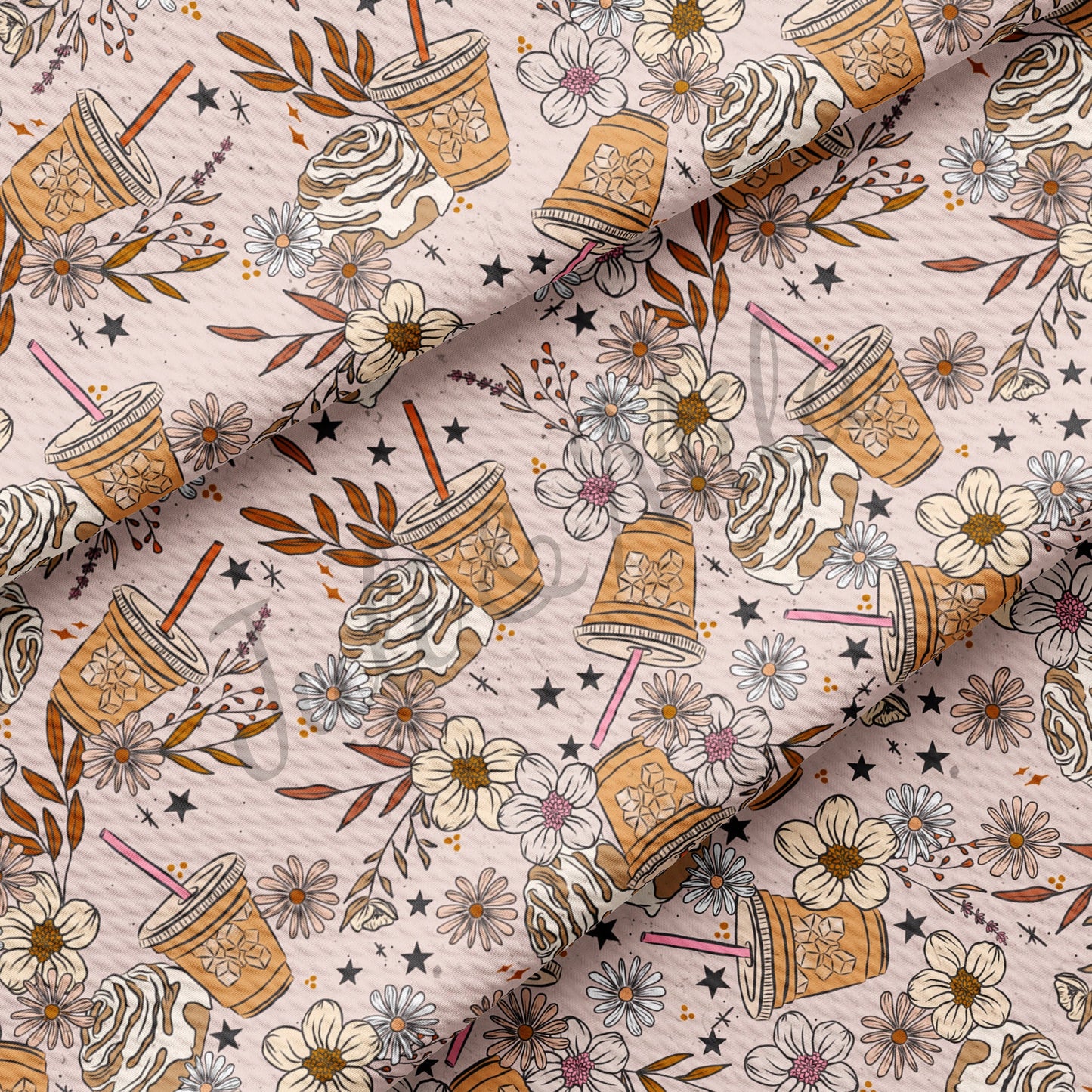 Liverpool Bullet Textured Fabric by the yard 4Way Stretch Solid Strip Thick Knit Jersey Liverpool Fabric Floral104