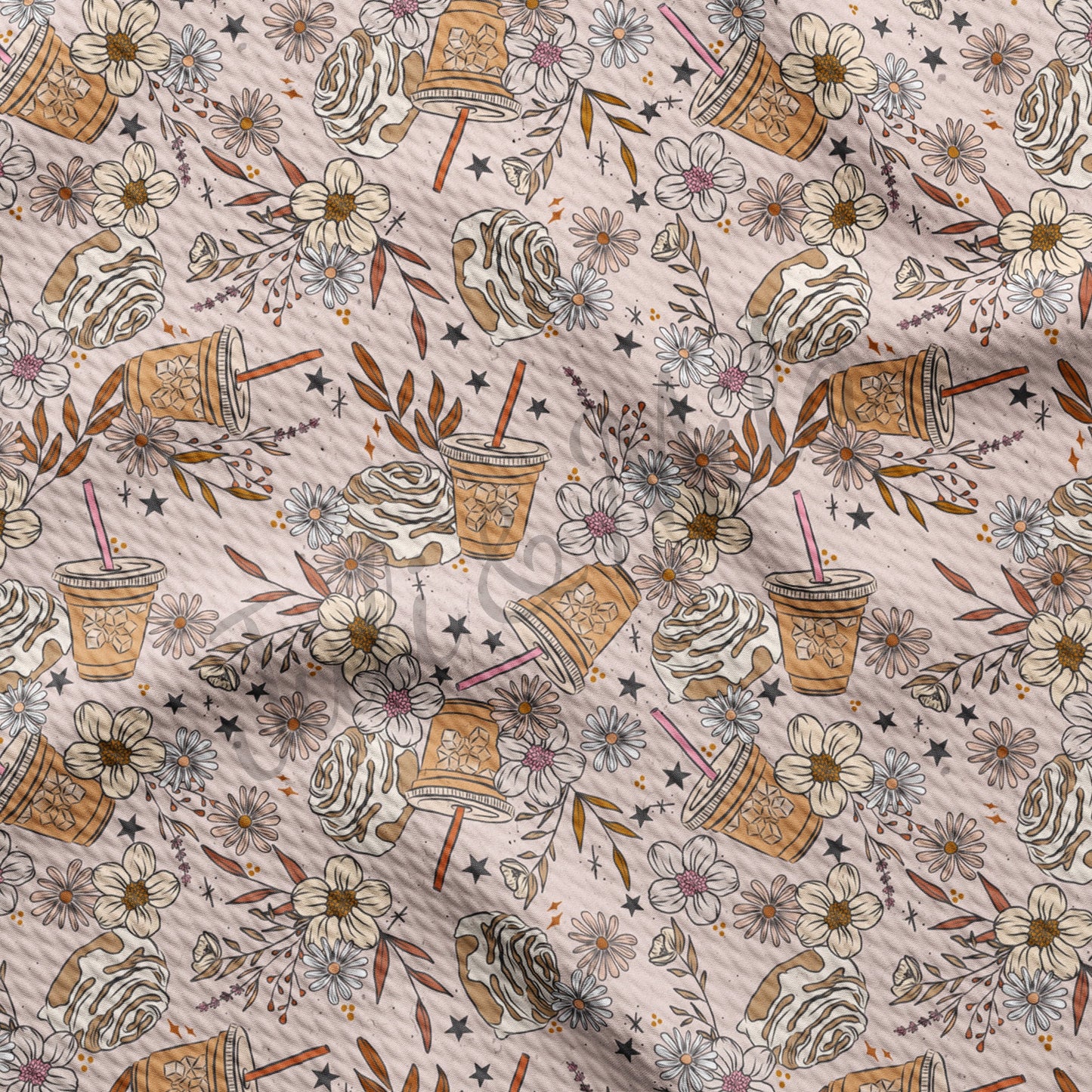 Liverpool Bullet Textured Fabric by the yard 4Way Stretch Solid Strip Thick Knit Jersey Liverpool Fabric Floral104