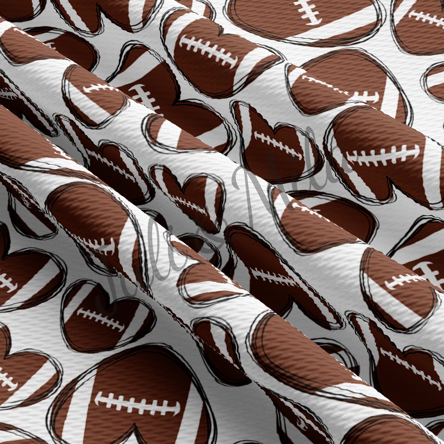 Football Heart Bullet Fabric AA671