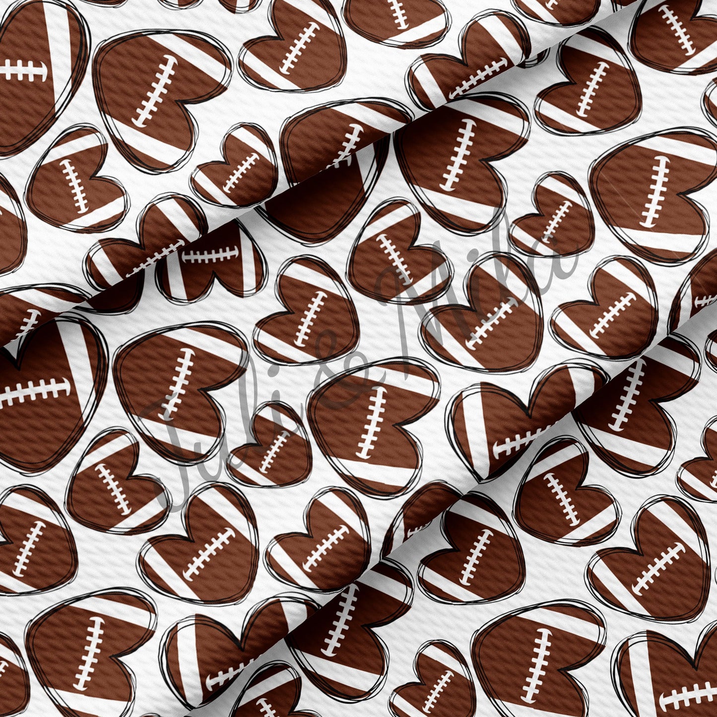 Football Heart Bullet Fabric AA671