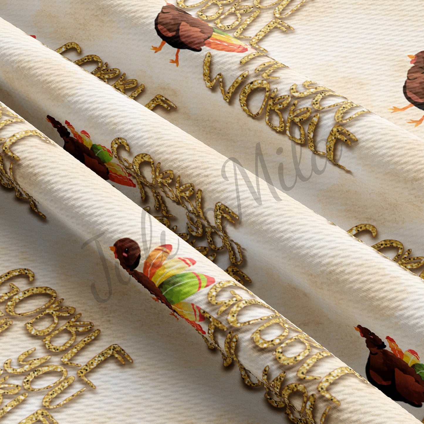 Thanksgiving  Bullet Textured Fabric Gobble