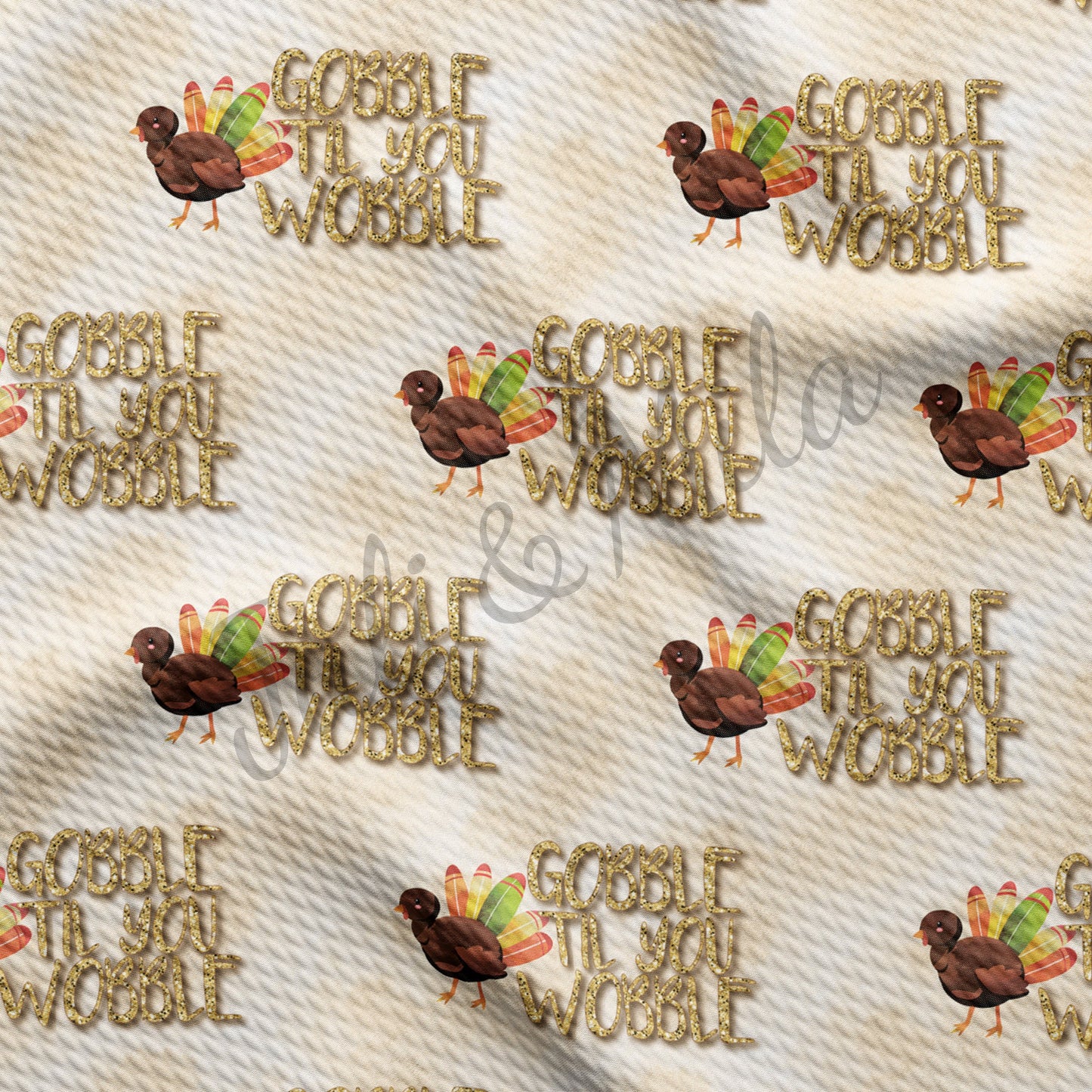 Thanksgiving  Bullet Textured Fabric Gobble