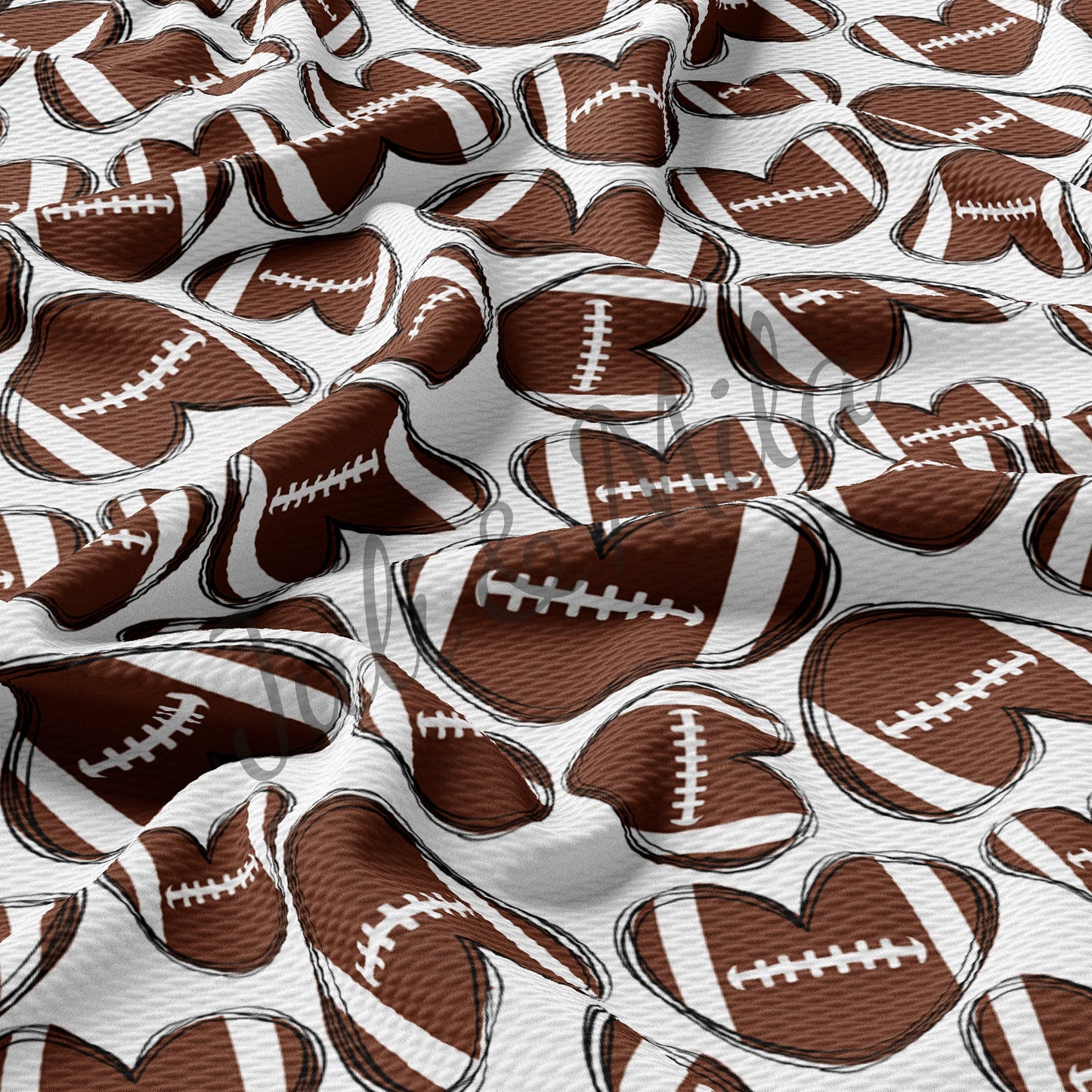 Football Heart Bullet Fabric AA671