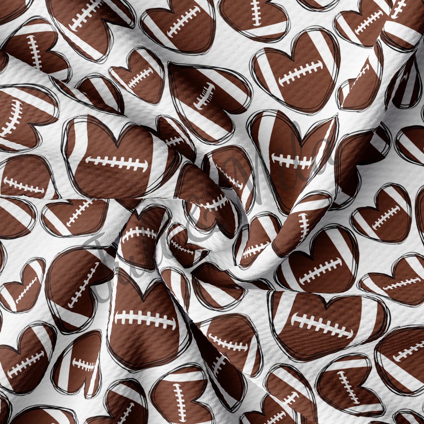 Football Heart Bullet Fabric AA671