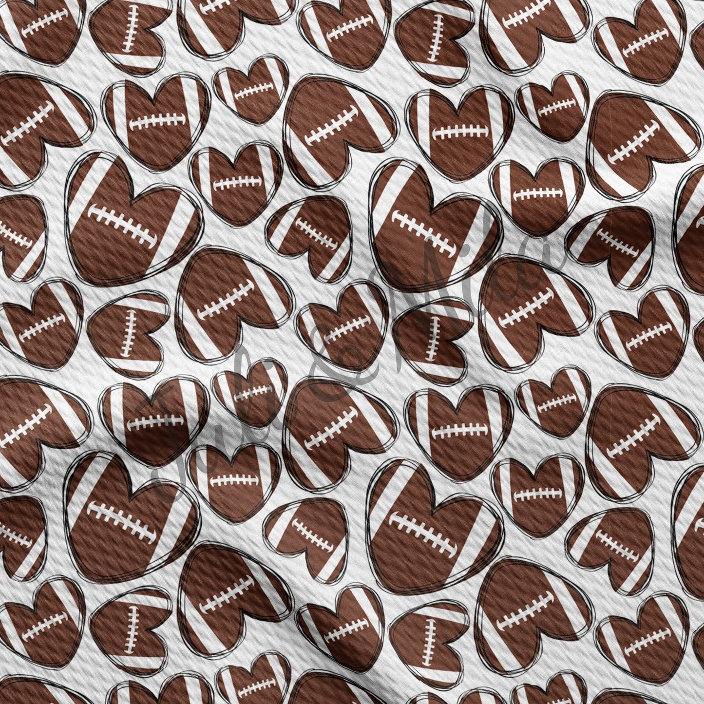 Football Heart Bullet Fabric AA671