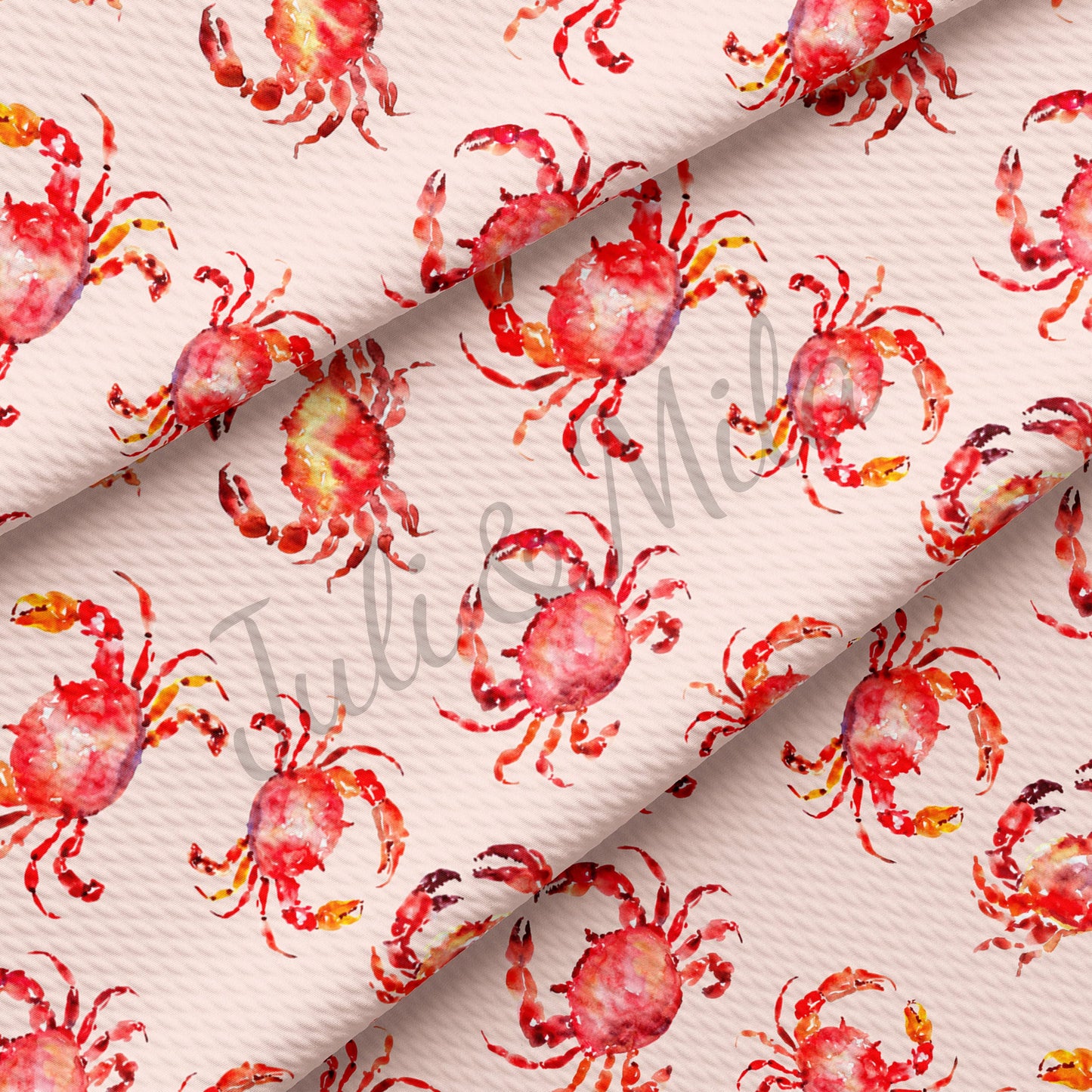 Crab Printed  Bullet Textured Fabric AA94