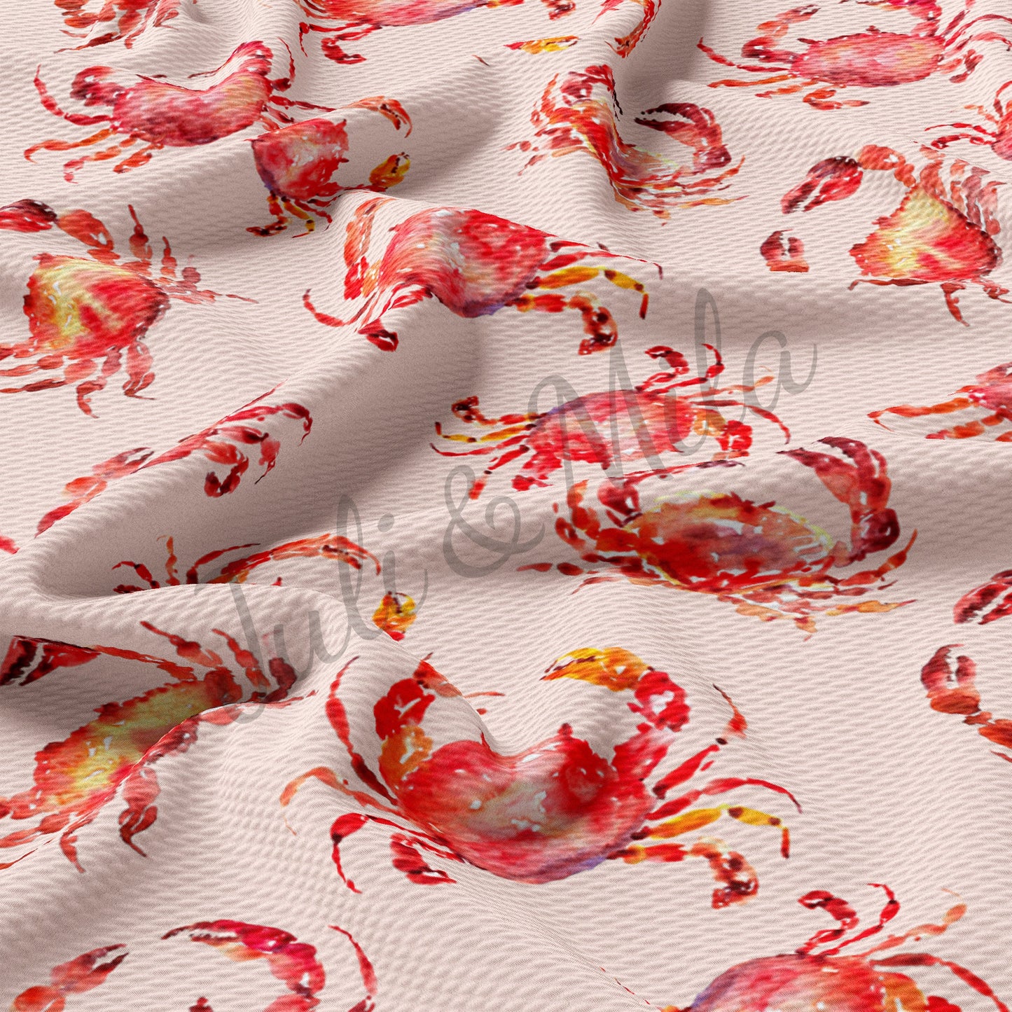 Crab Printed  Bullet Textured Fabric AA94