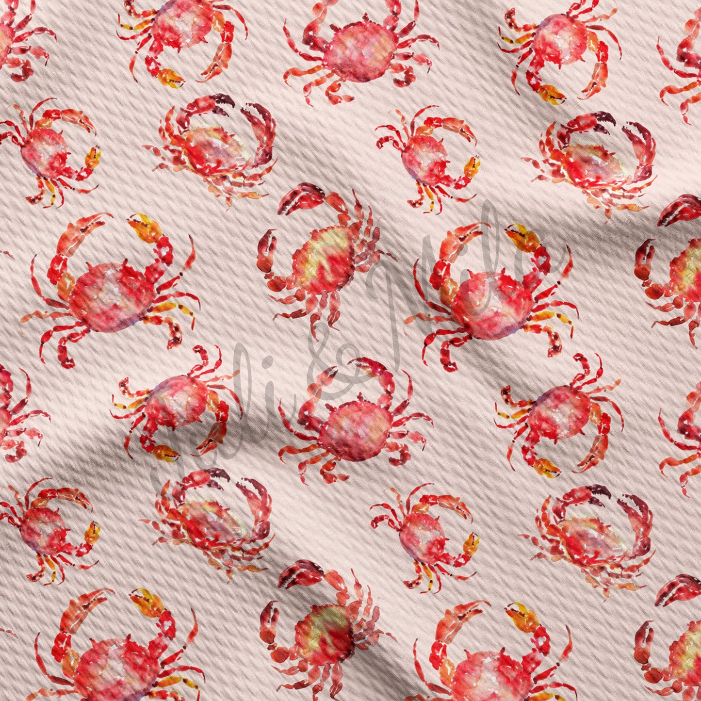 Crab Printed  Bullet Textured Fabric AA94