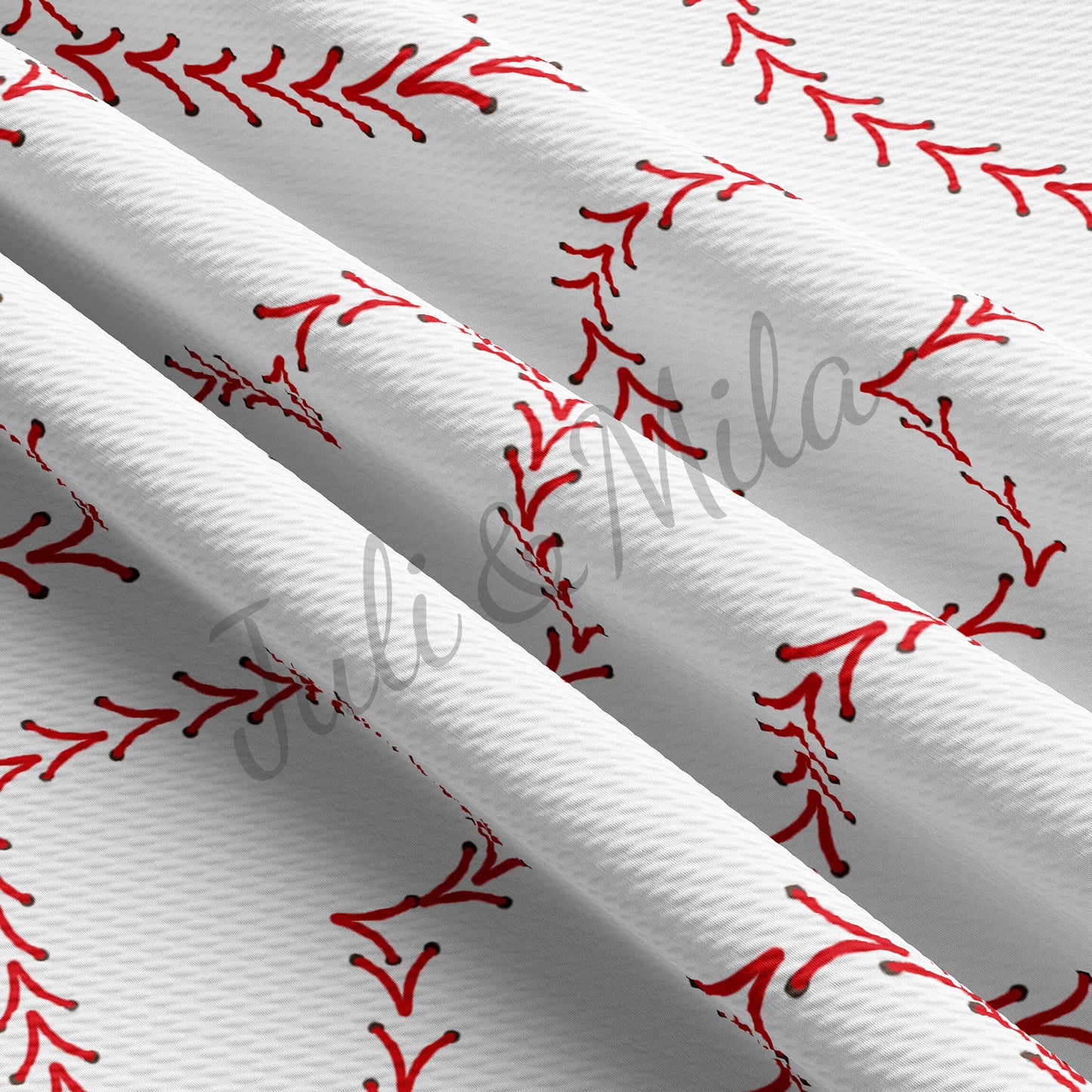 Baseball Hearts Bullet Textured Fabric AA328