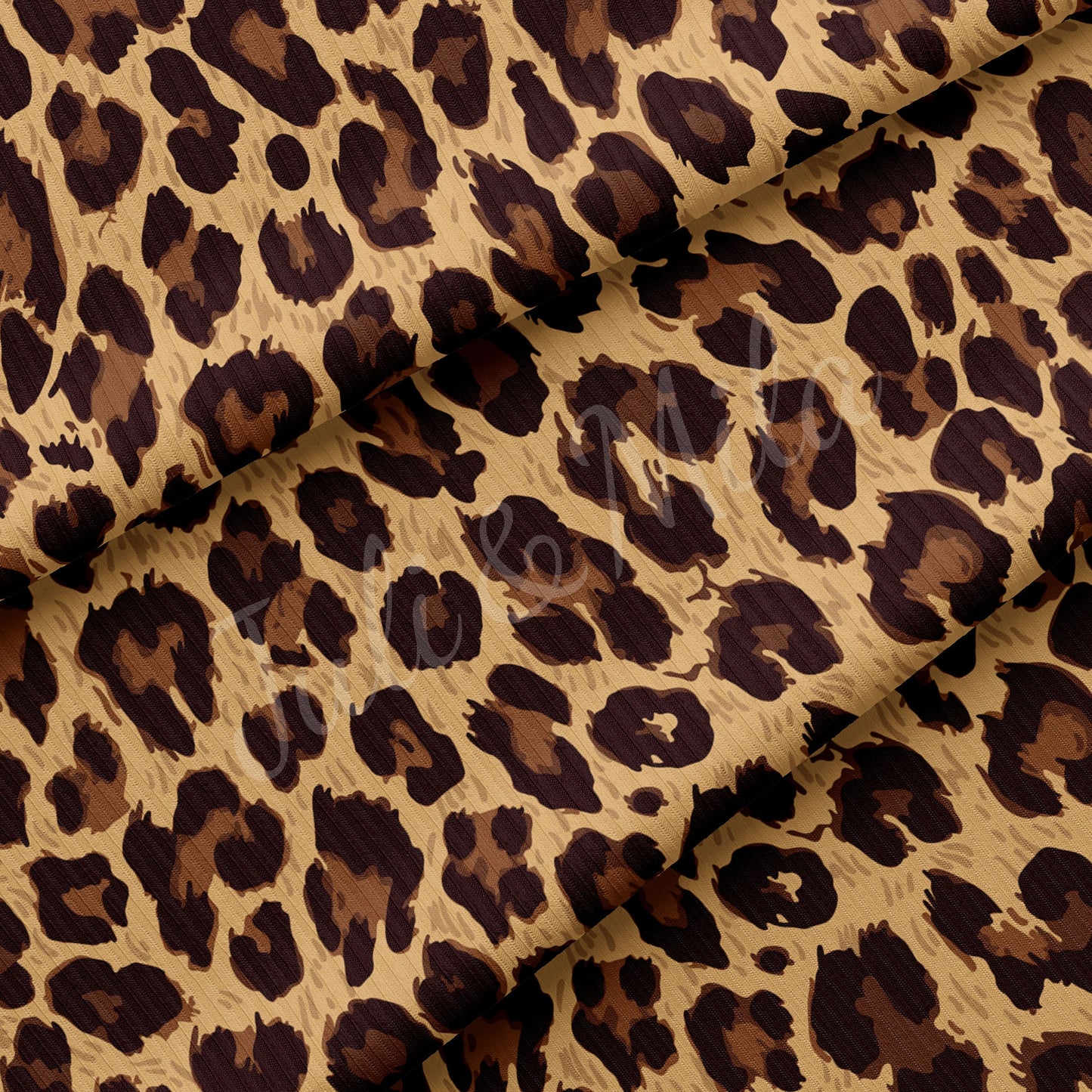 Rib Knit Fabric  Leopard