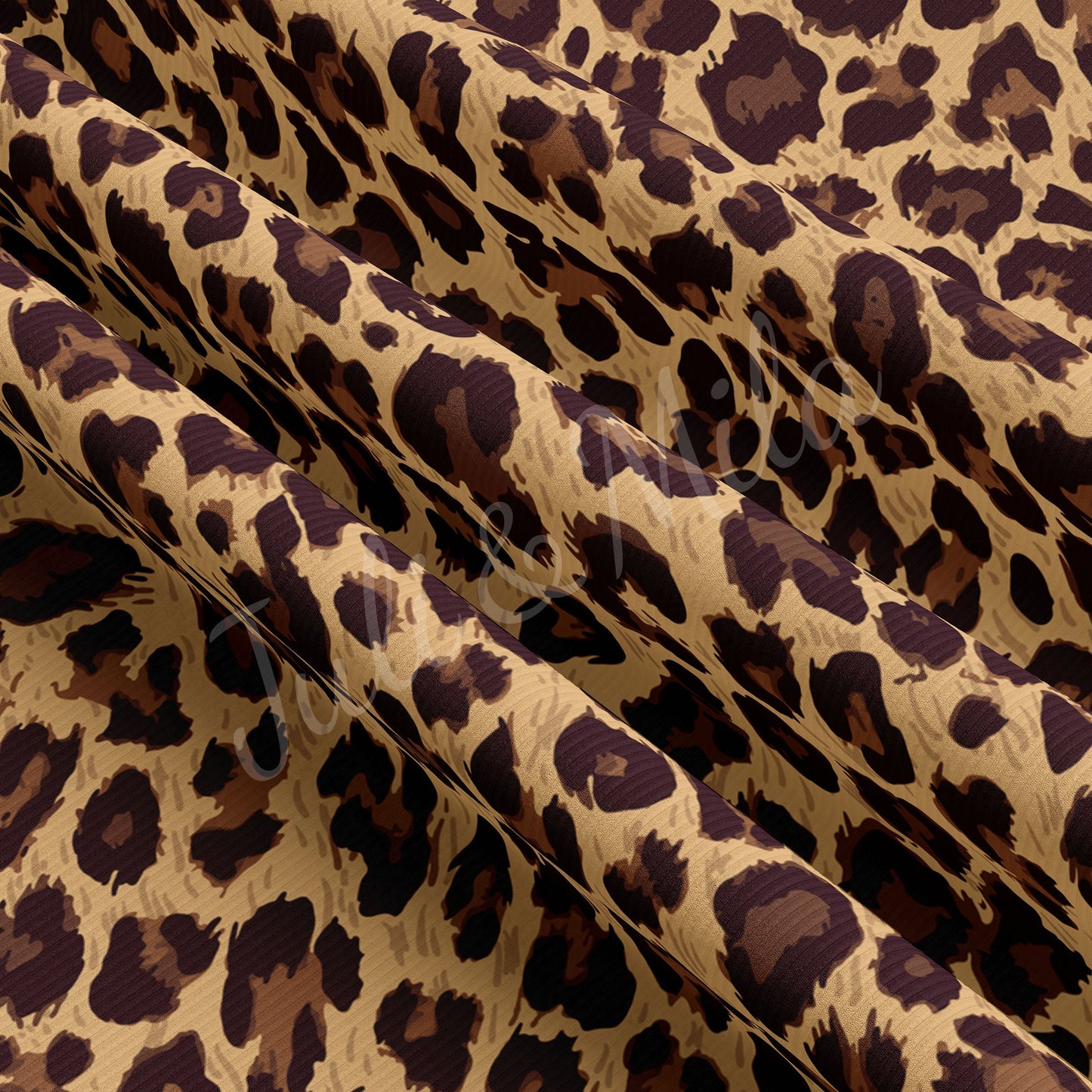 Rib Knit Fabric  Leopard