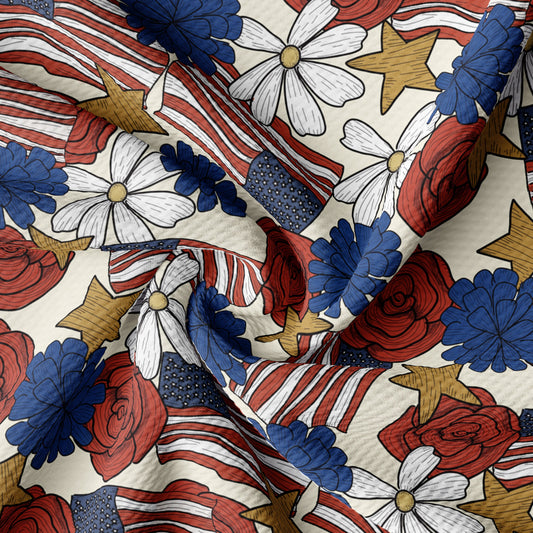 Patriotic 4th of July Bullet Fabric PT53