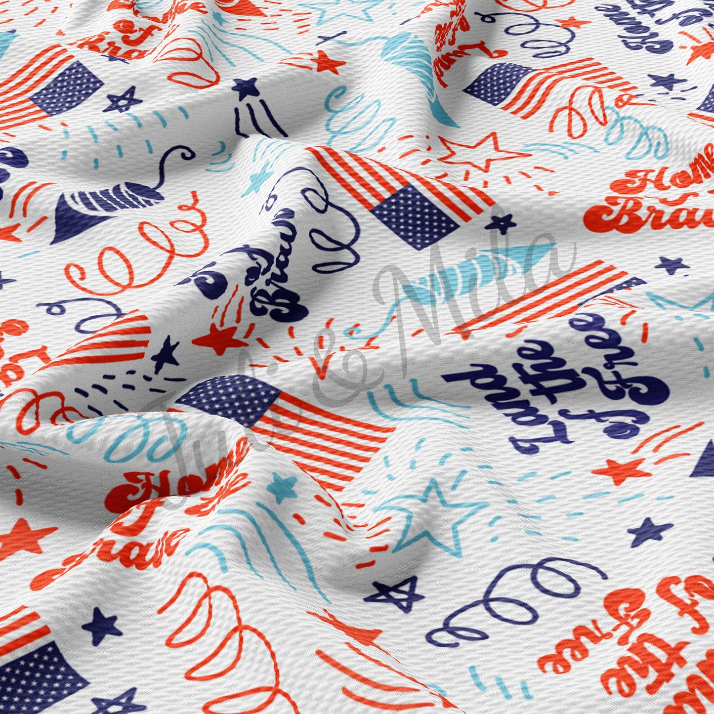 Patriotic 4th of July Bullet Fabric PT54