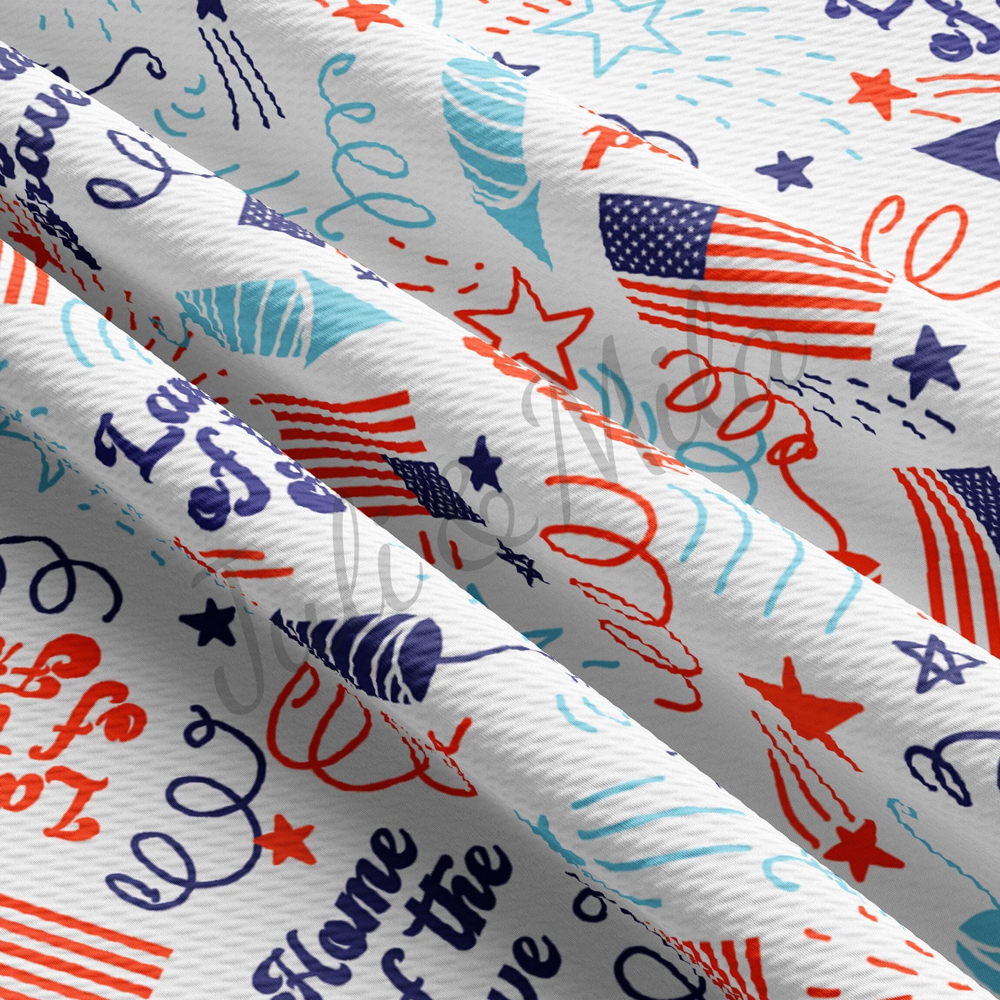 Patriotic 4th of July Bullet Fabric PT54