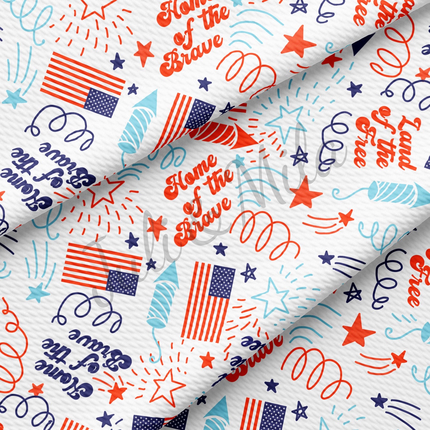 Patriotic 4th of July Bullet Fabric PT54