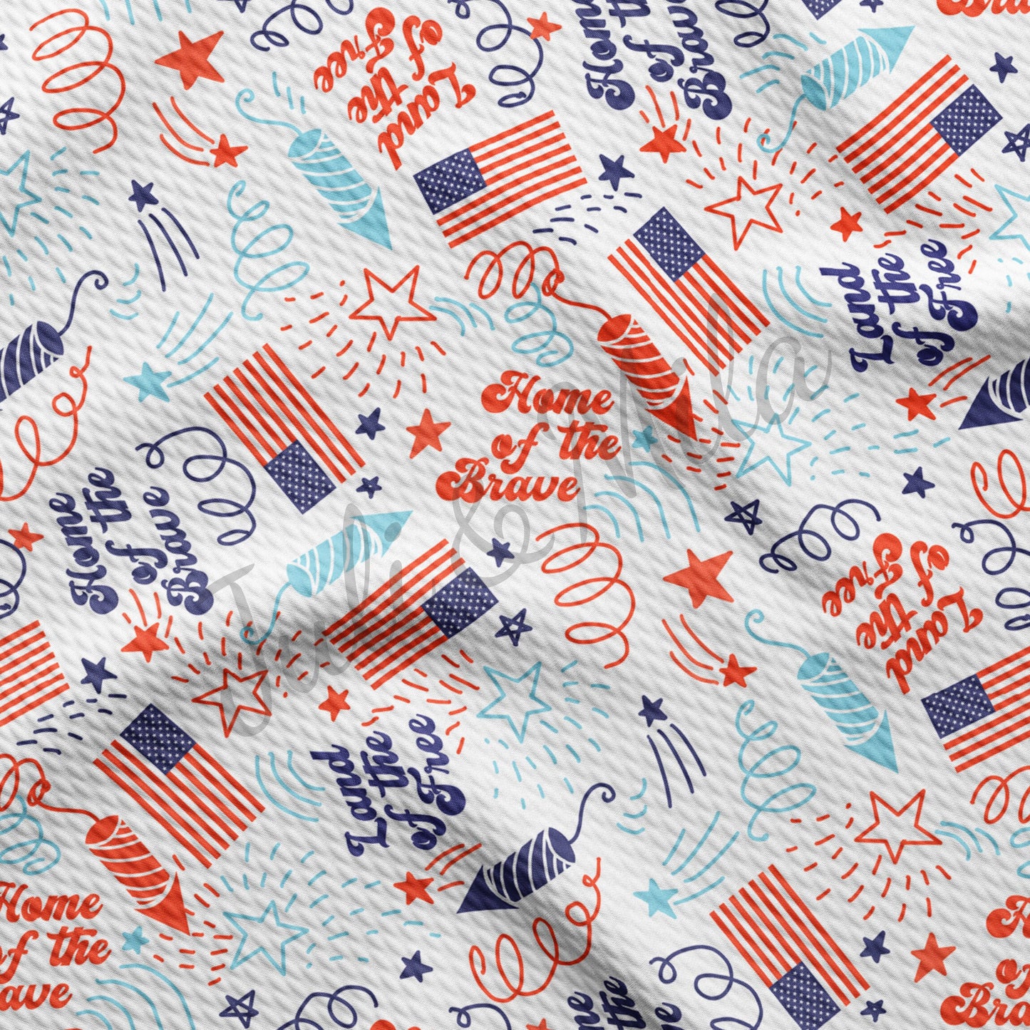 Patriotic 4th of July Bullet Fabric PT54