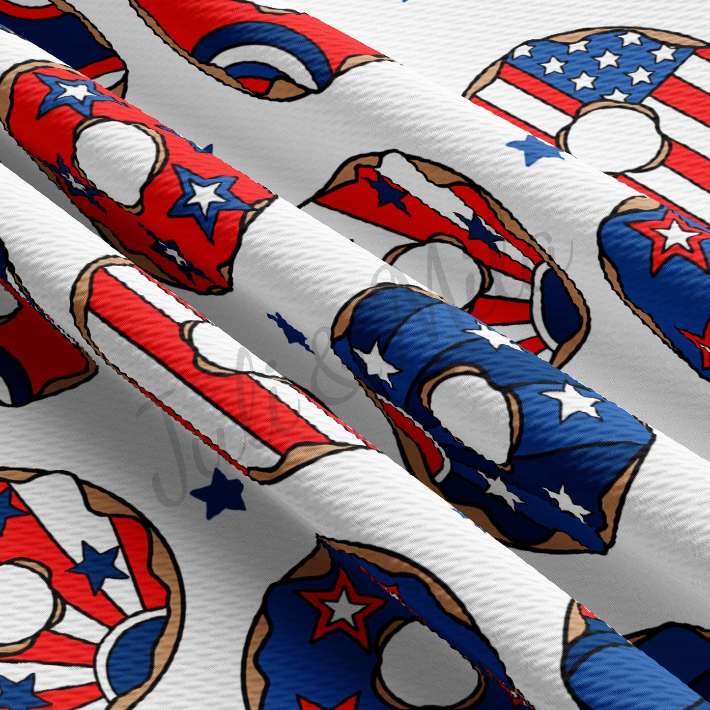 4th of July Patriotic USA Bullet Fabric Donuts PT83