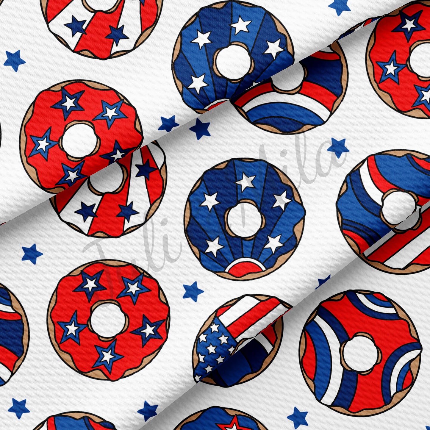 4th of July Patriotic USA Bullet Fabric Donuts PT83