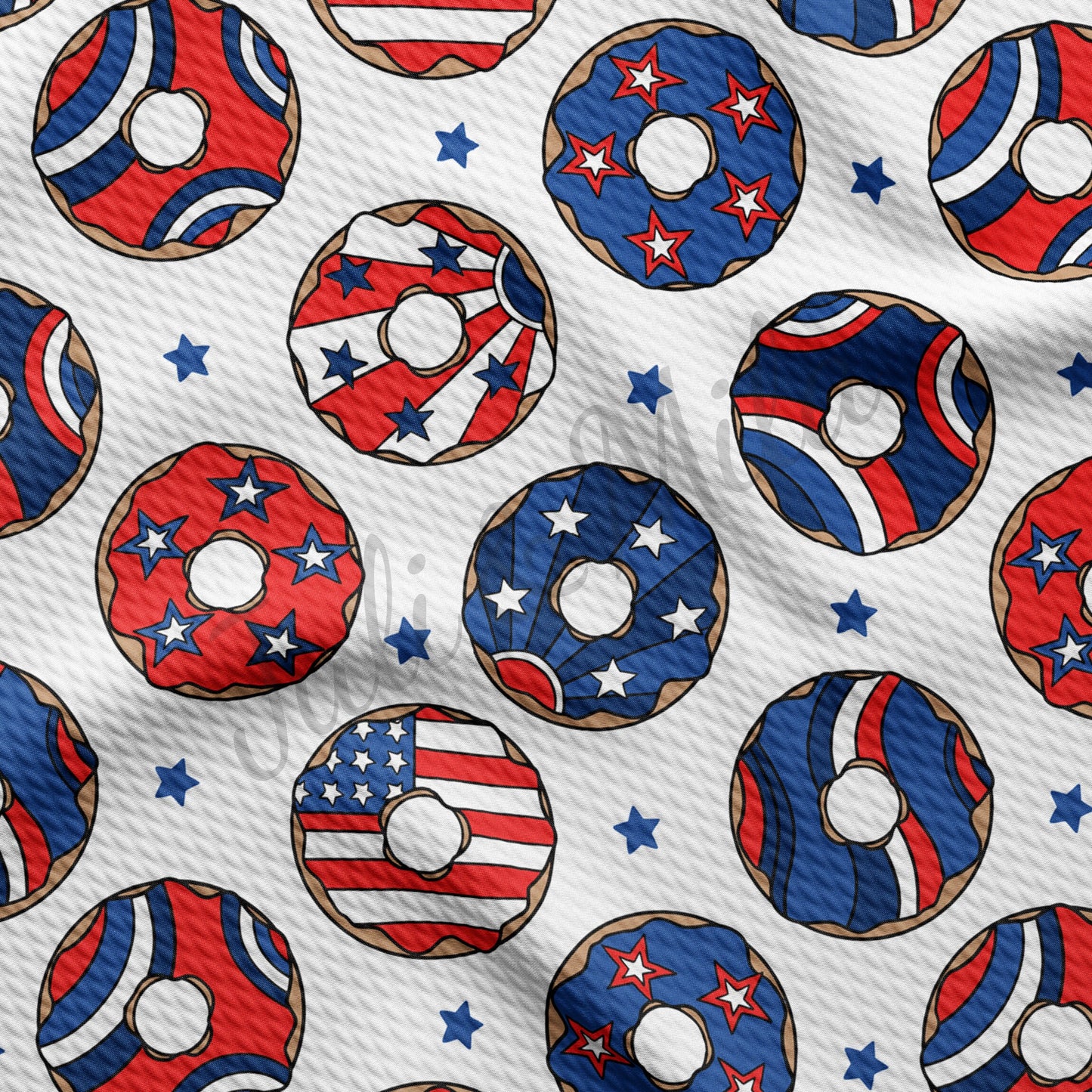 4th of July Patriotic USA Bullet Fabric Donuts PT83