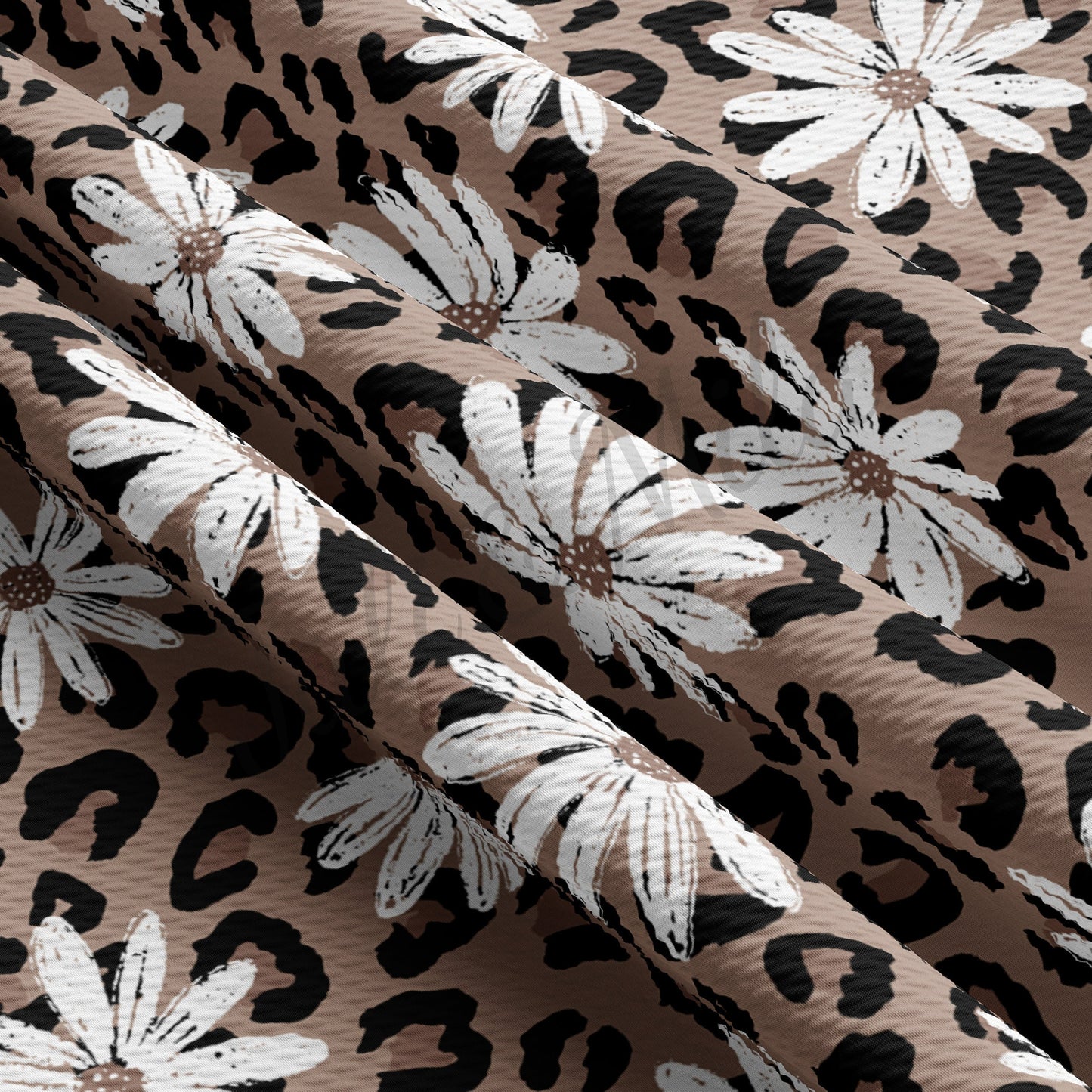 Leopard Daisy Bullet Textured Fabric  AA236