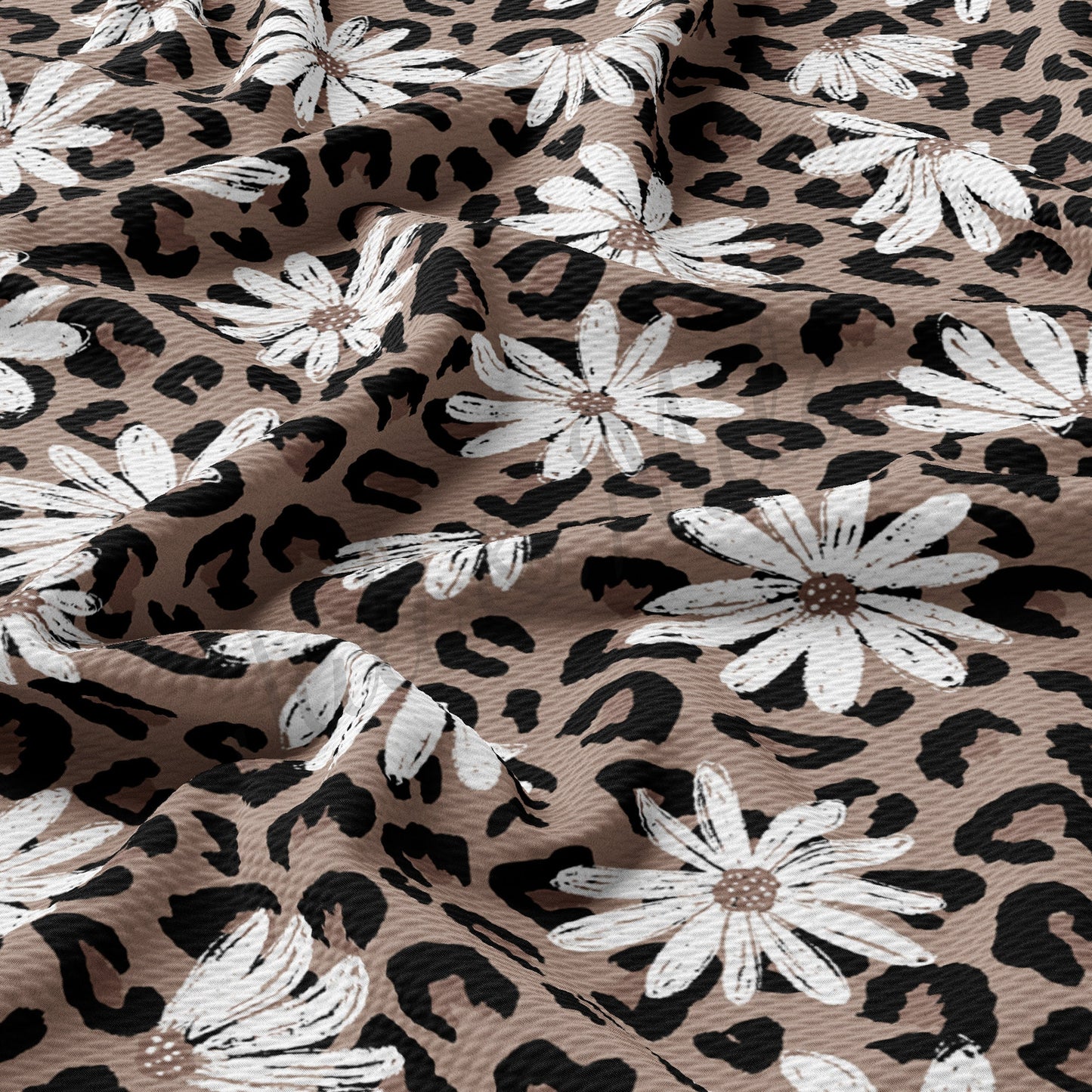 Leopard Daisy Bullet Textured Fabric  AA236