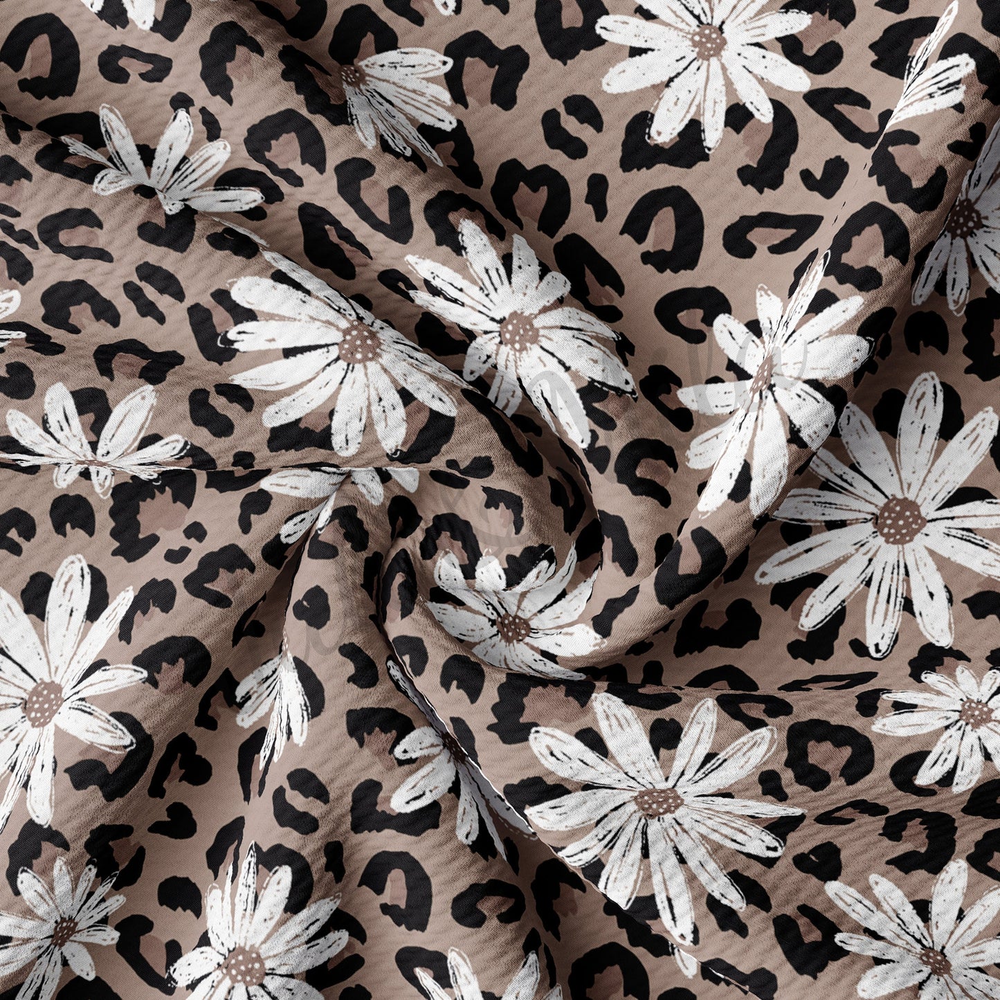 Leopard Daisy Bullet Textured Fabric  AA236