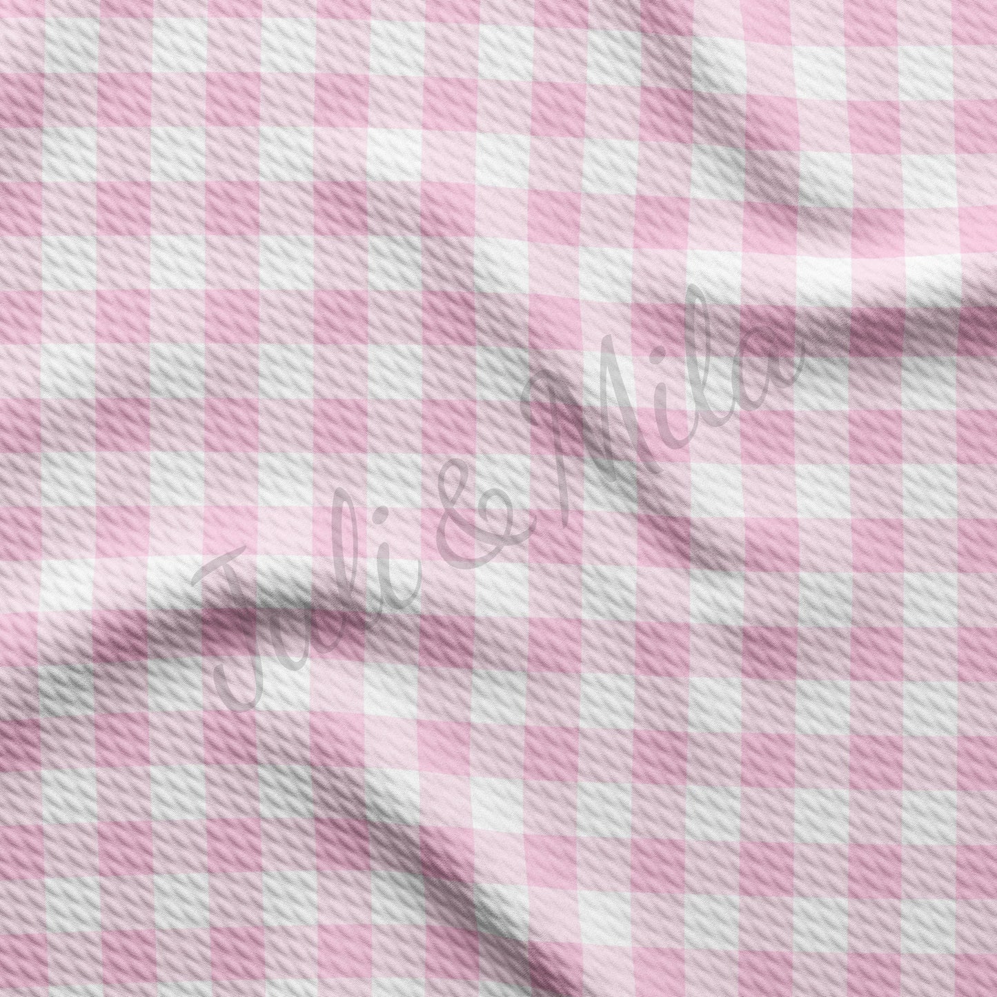 Pink Gingham Liverpool Bullet Textured Fabric AA237