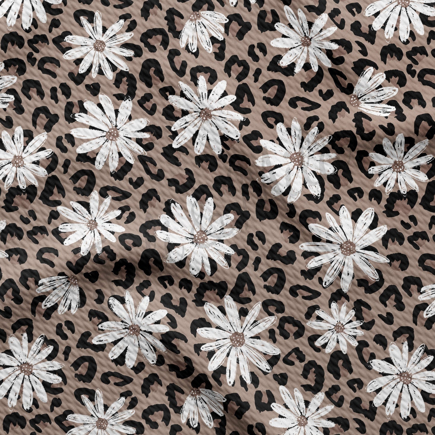 Leopard Daisy Bullet Textured Fabric  AA236