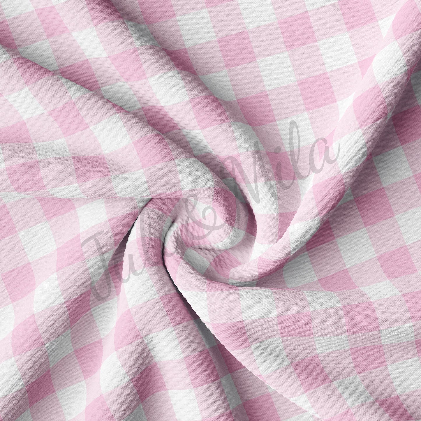 Pink Gingham Liverpool Bullet Textured Fabric AA237