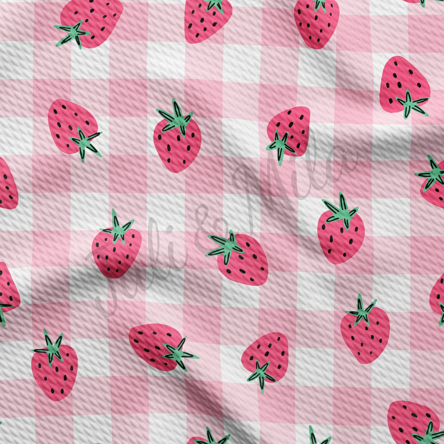 Strawberry Gingham  Bullet Textured Fabric  AA240