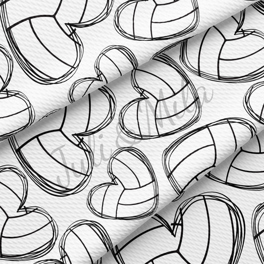 Volleyball Hearts Bullet Fabric AA317