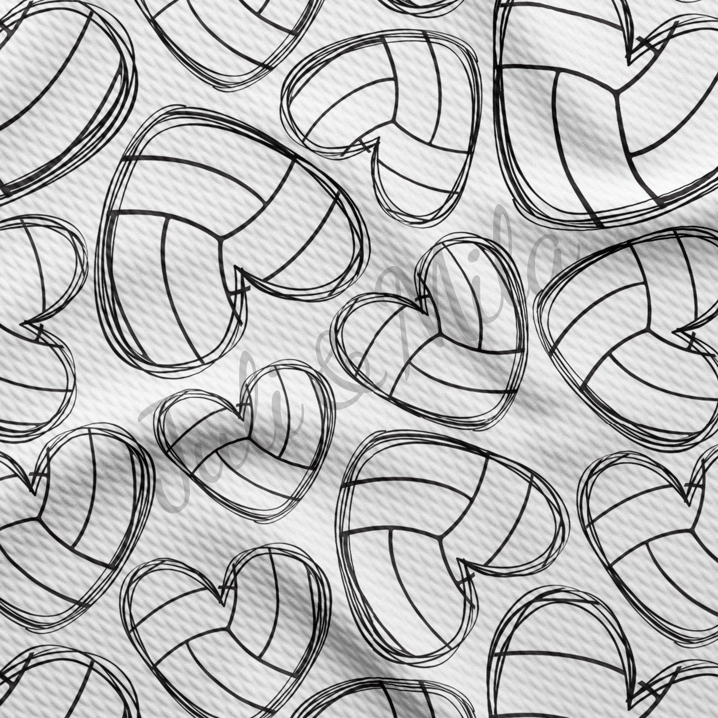 Volleyball Hearts Bullet Fabric AA317