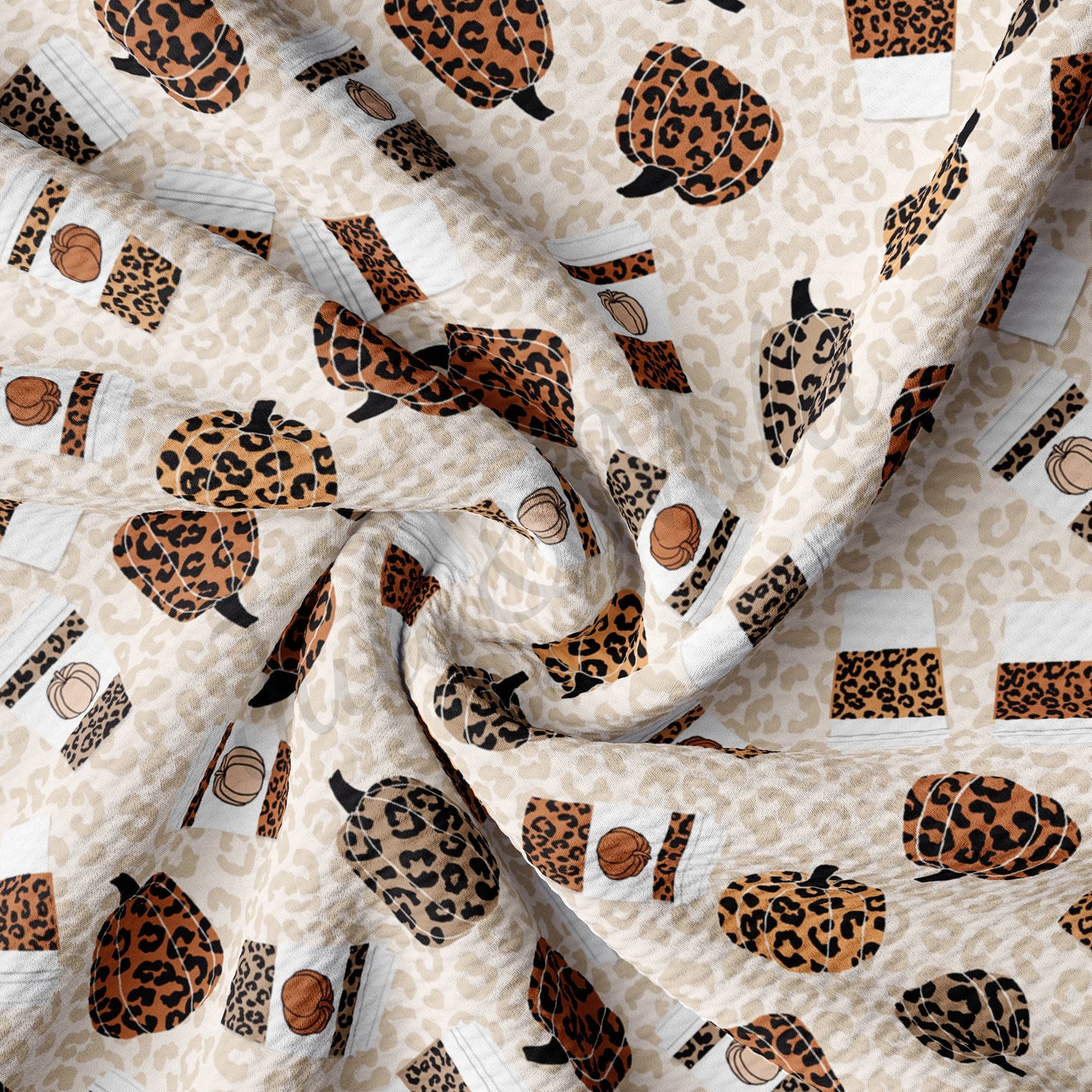 Fall Pumpkin Cheetah Bullet Fabric AA383