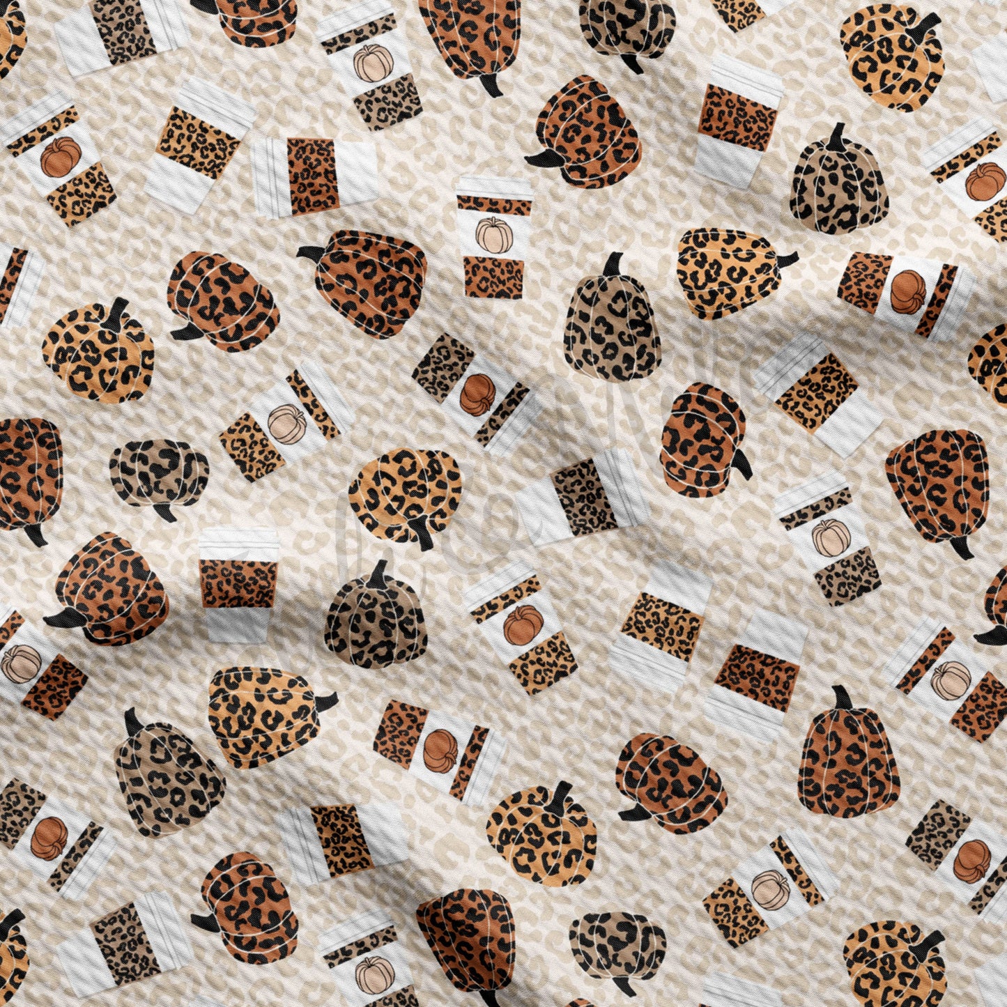 Fall Pumpkin Cheetah Bullet Fabric AA383