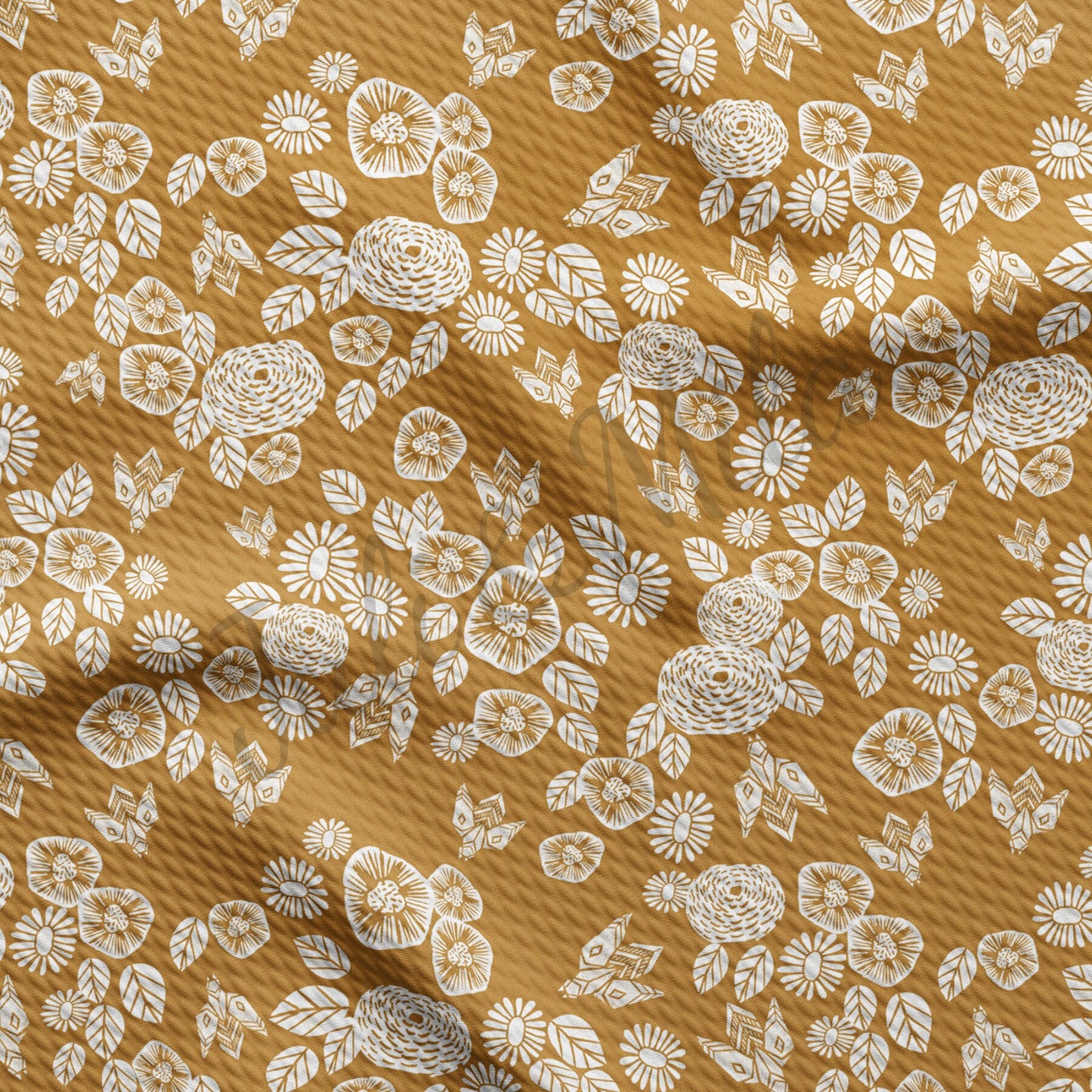 Mustard Floral Bullet Fabric AA426
