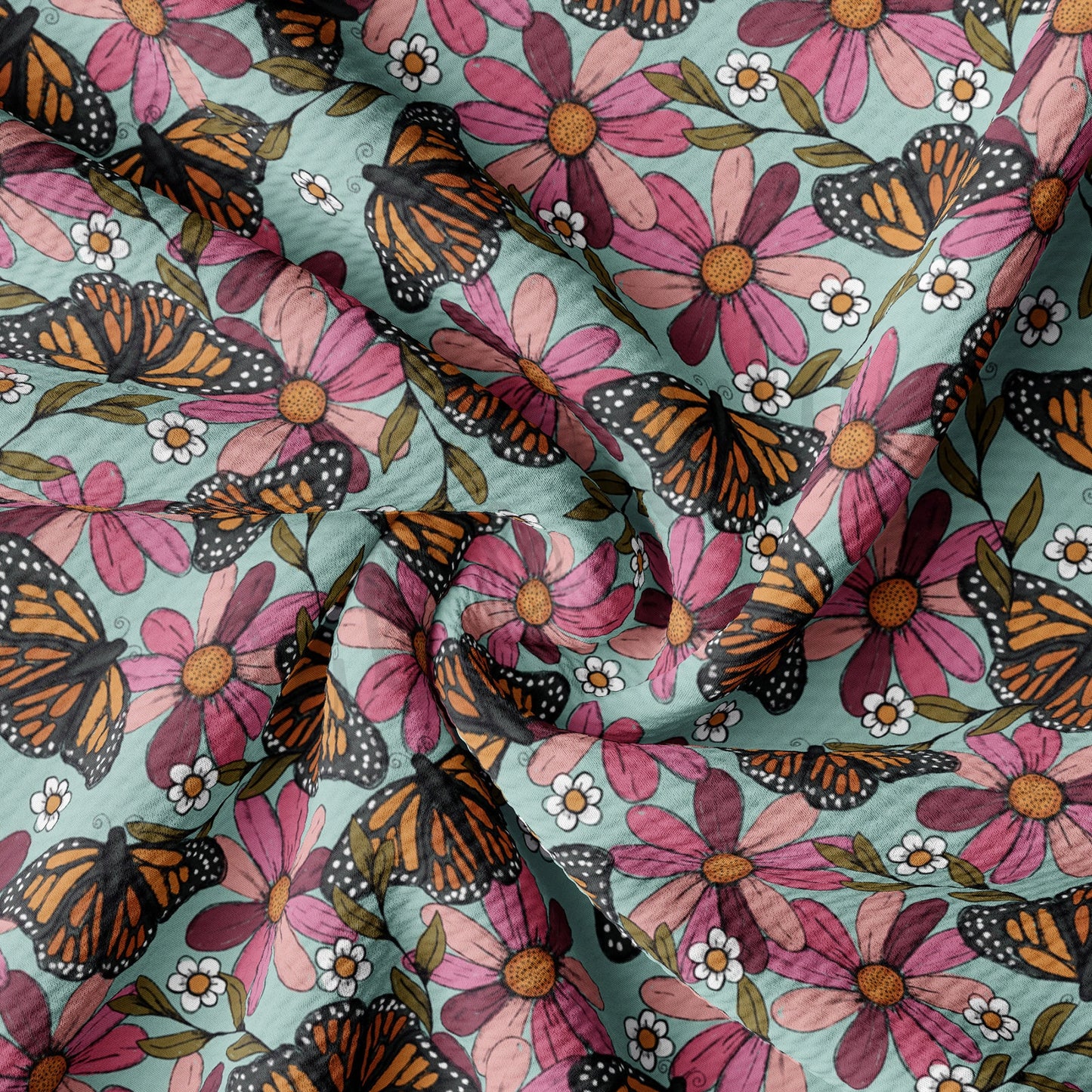 Floral Butterflies Bullet Fabric AA471