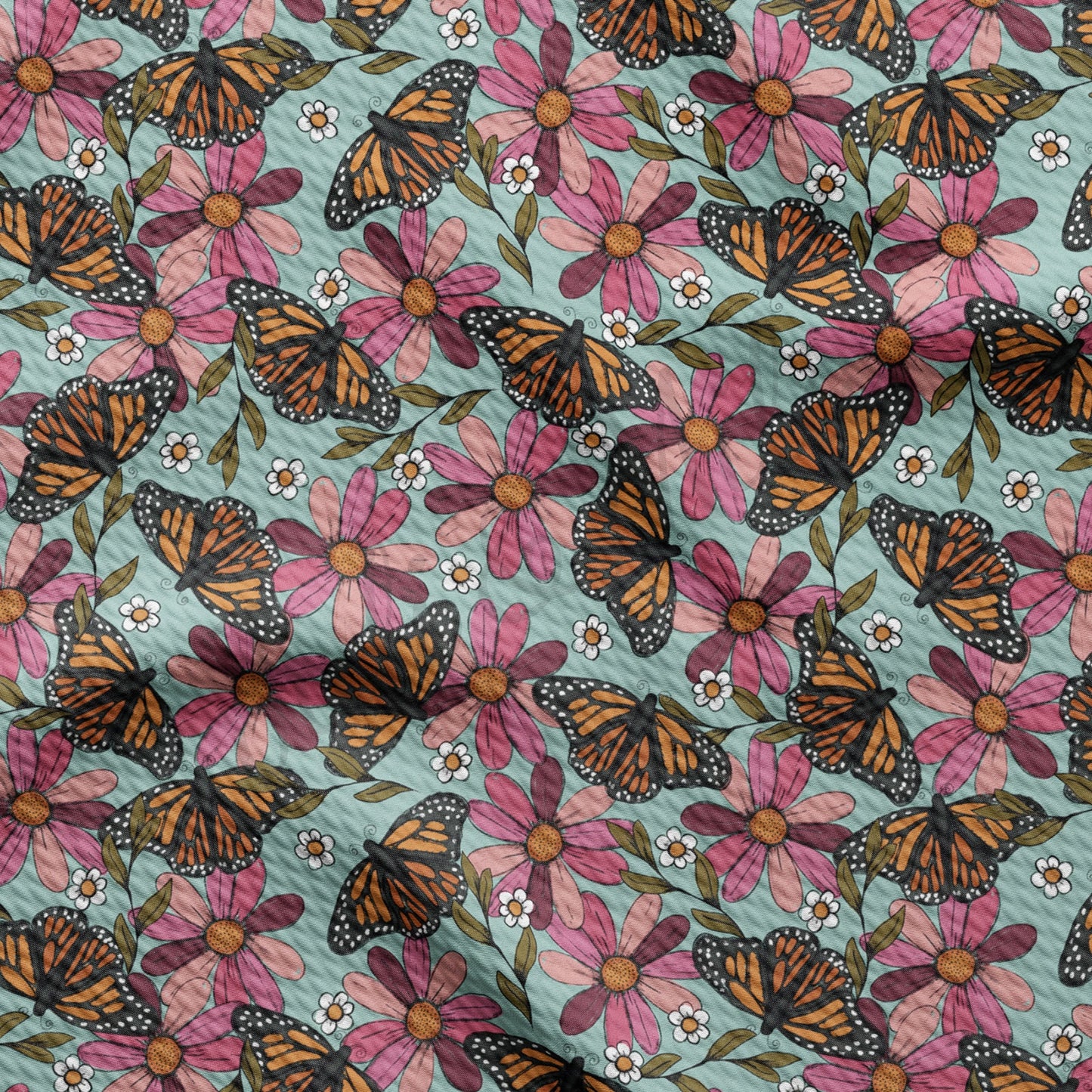 Floral Butterflies Bullet Fabric AA471