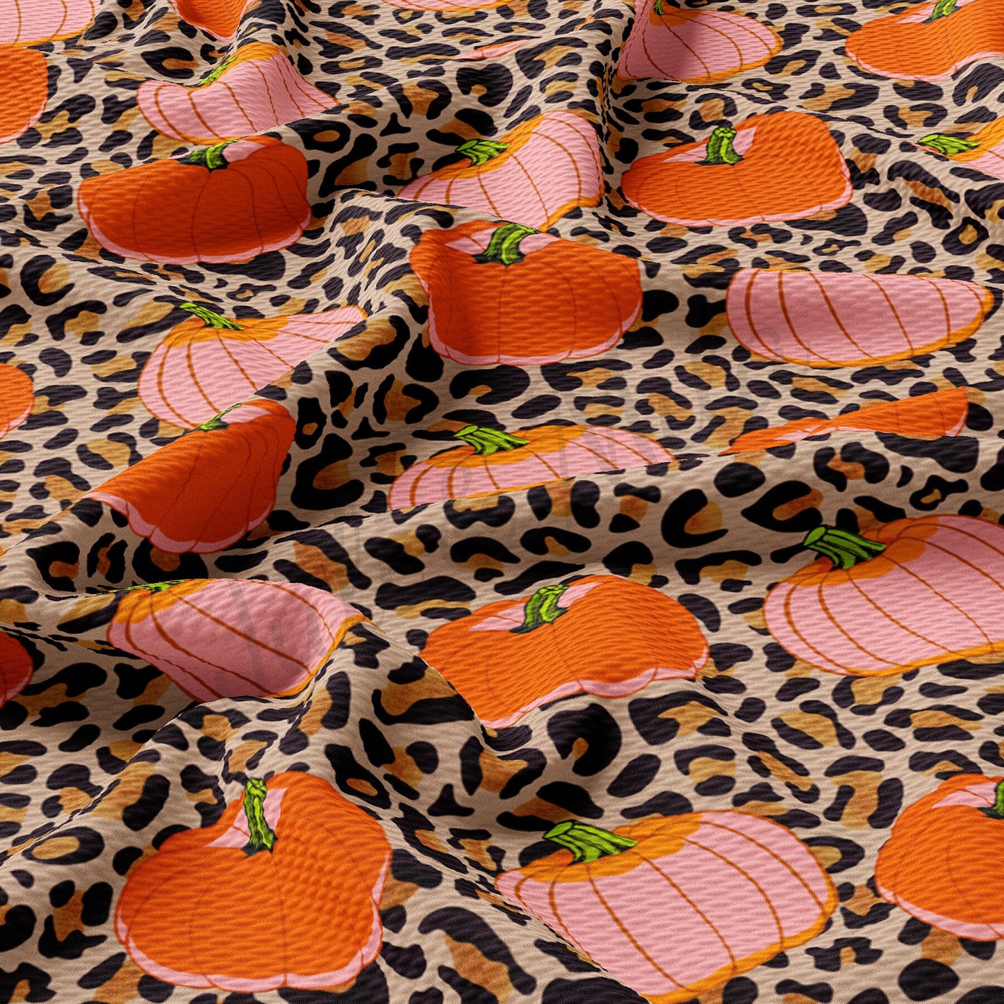 Pumpkin Cheetah Bullet Fabric AA472