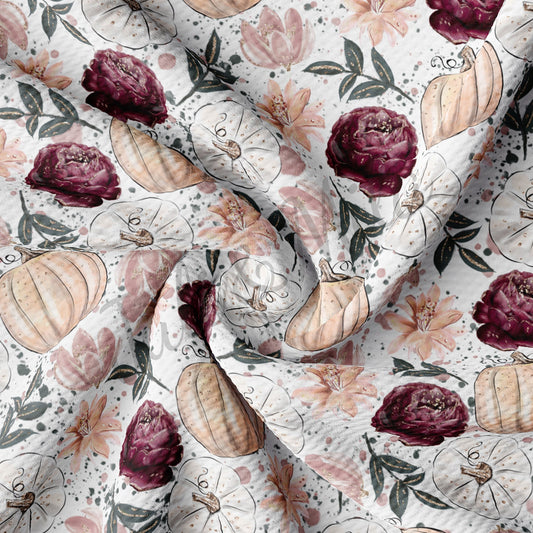 Fall Floral Pumpkin Bullet Fabric AA422
