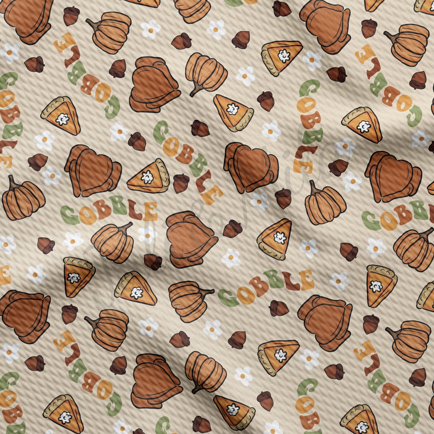 Gobble Thanksgiving Bullet Fabric AA456