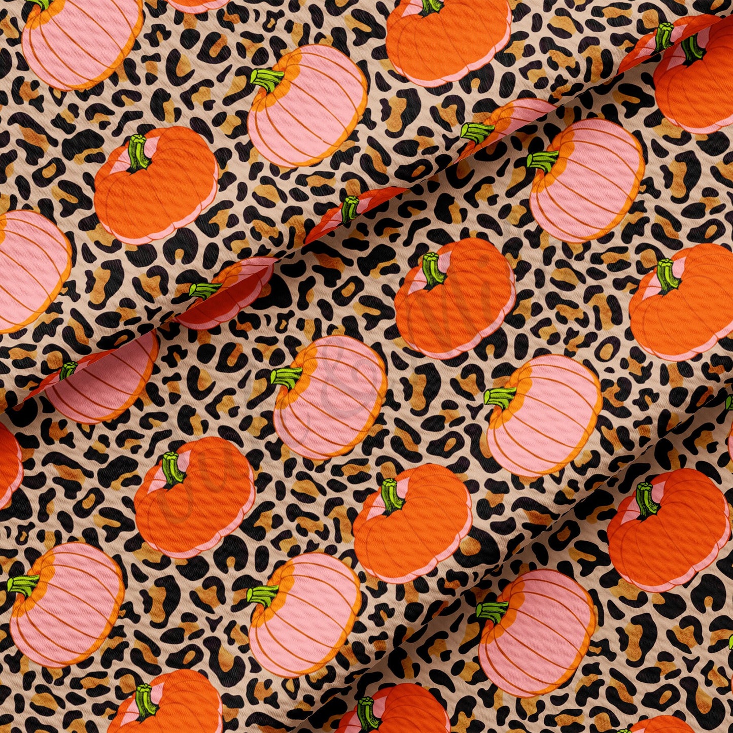 Pumpkin Cheetah Bullet Fabric AA472